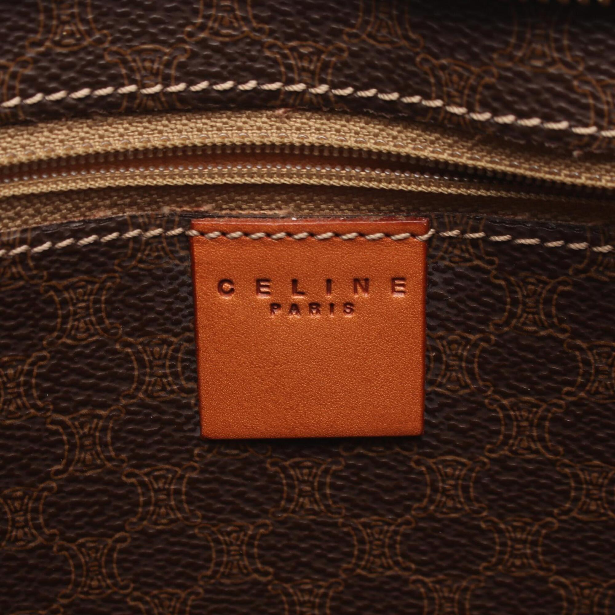 Celine Macadam Brown Coated Canvas Handbag Tote Bag (Pre-Owned)