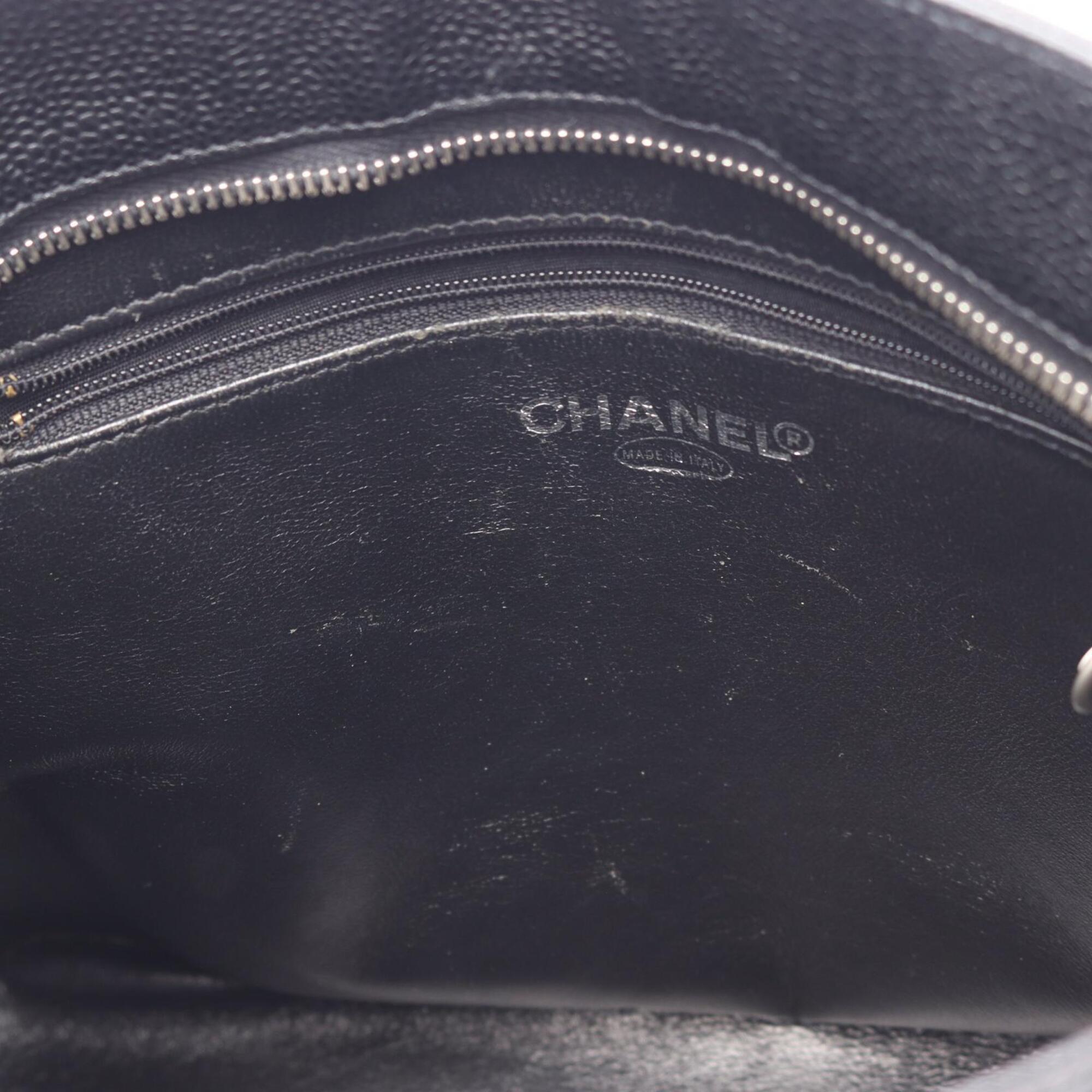 Chanel Black Grained Calfskin Handbag Tote Bag (Pre-Owned)