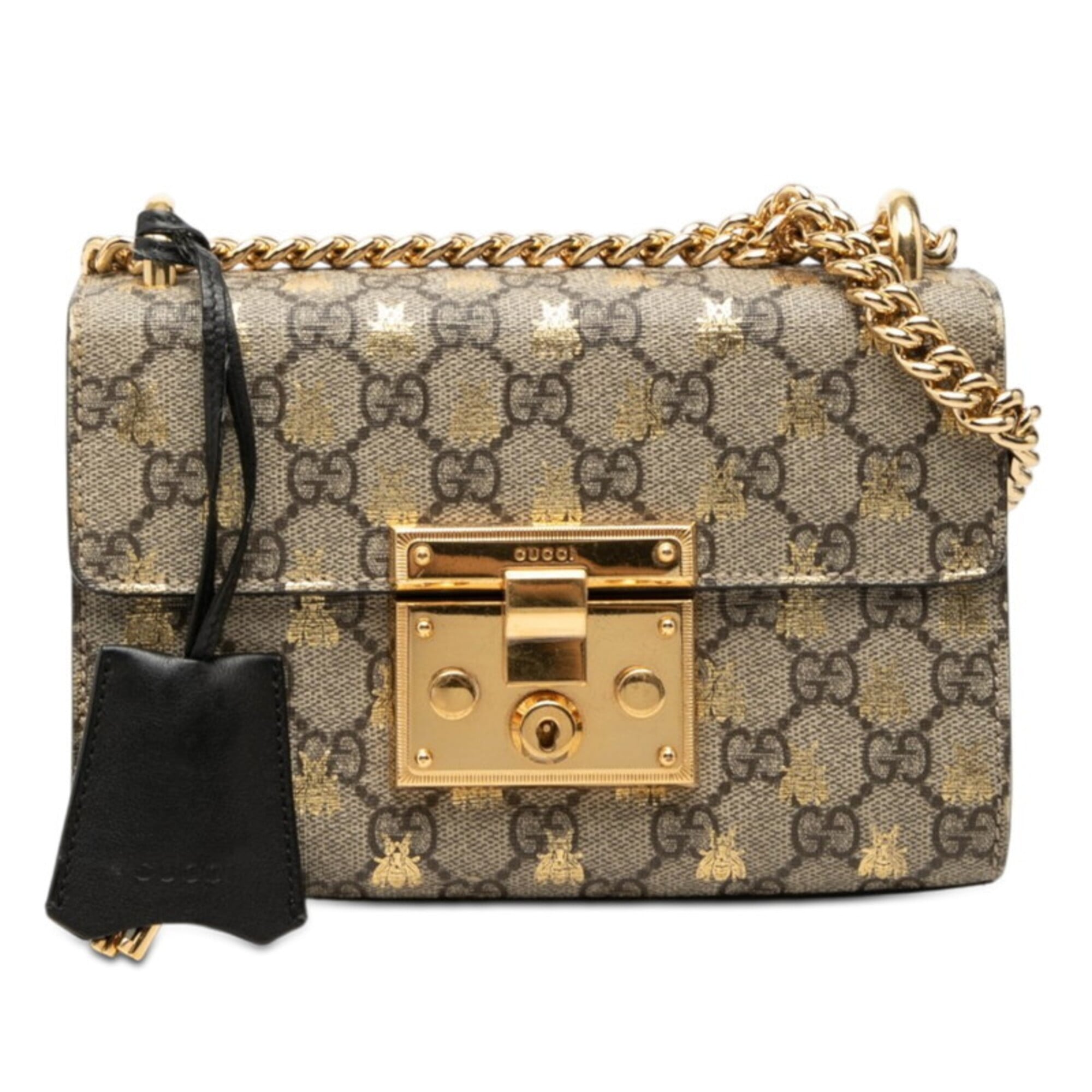 Gucci Beige Black Pvc Leather Shoulder Bag (Pre-Owned)