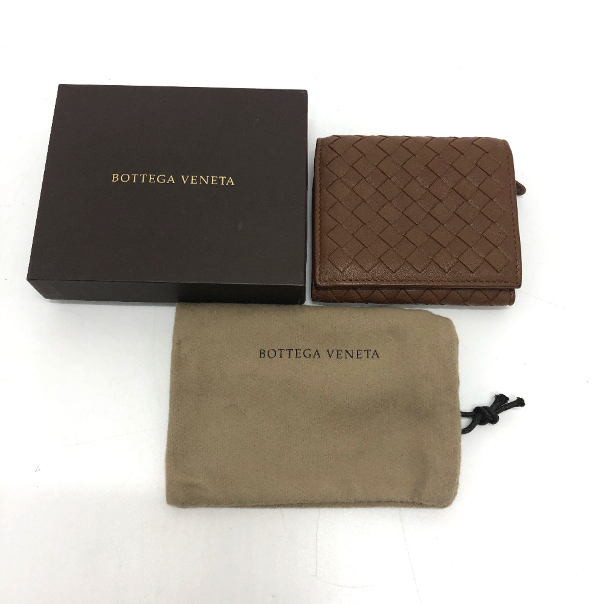Bottega Veneta Brown Leather Wallet (Tri-Fold) (Pre-Owned)