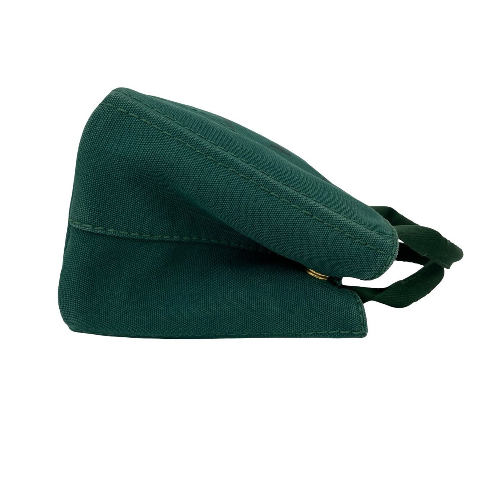 Prada Green Canvas Handbag Shoulder Bag Tote Bag (Pre-Owned)