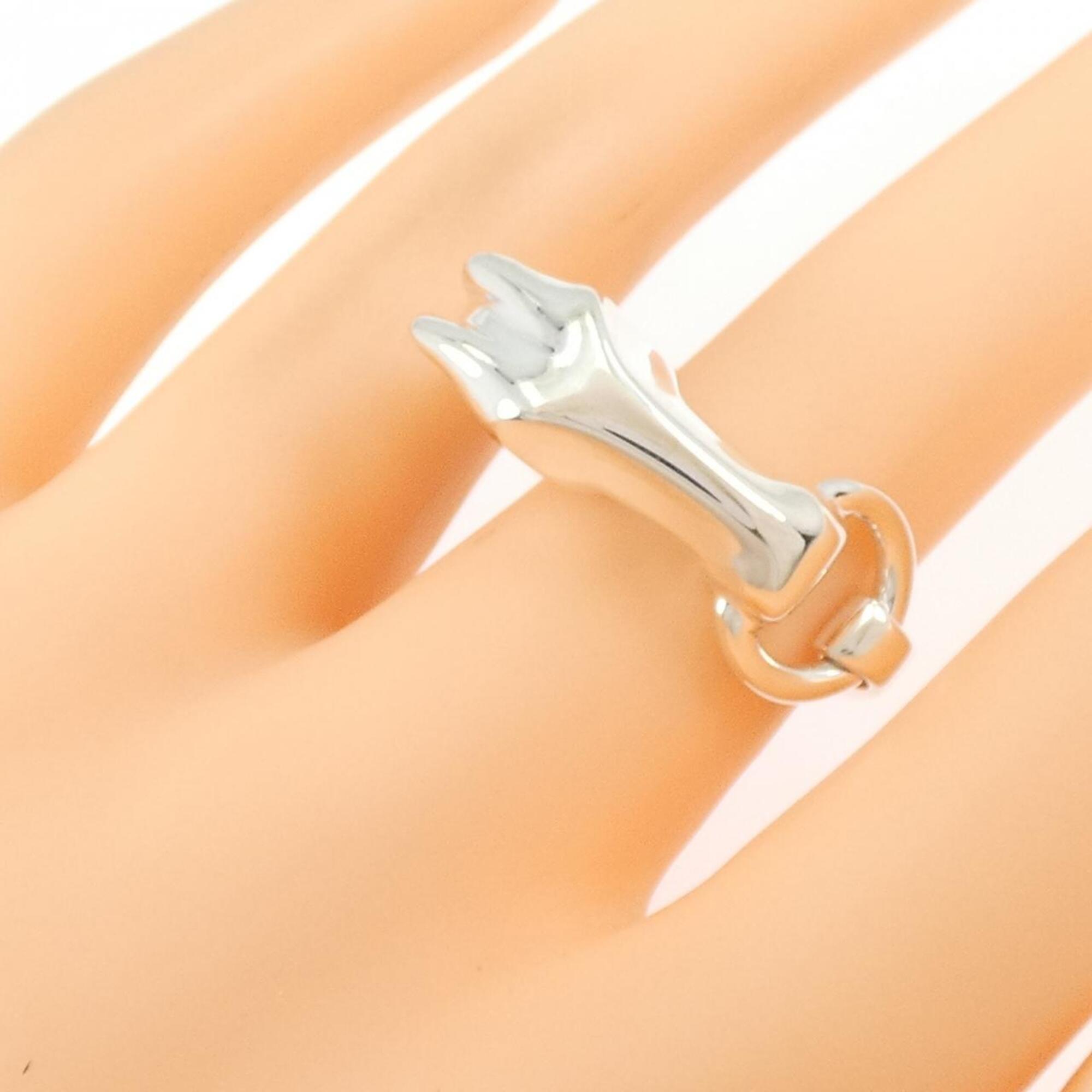 Hermes Silver Silver 925 Band Ring (Pre-Owned)