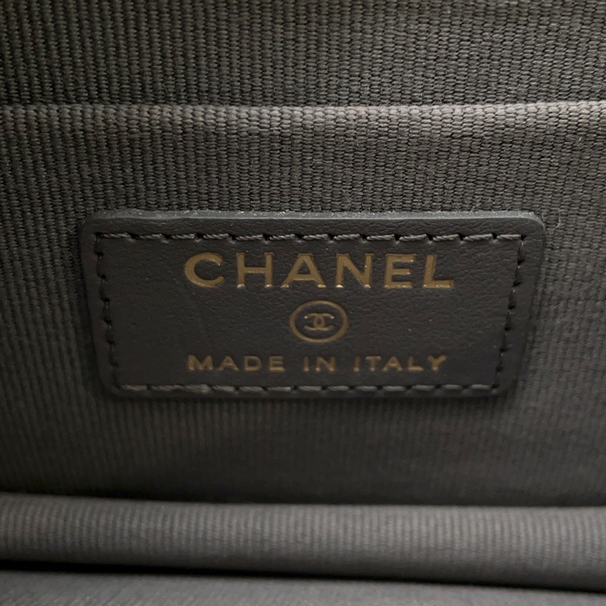 Chanel Gray Grained Calfskin Chain/Shoulder Wallet (Pre-Owned)