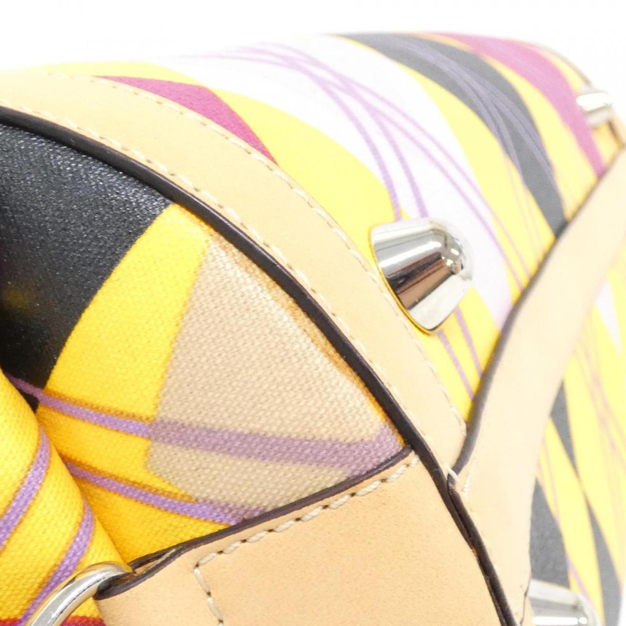 Christian Dior Multi-Color Coated Canvas Leather Boston Bag (Pre-Owned)