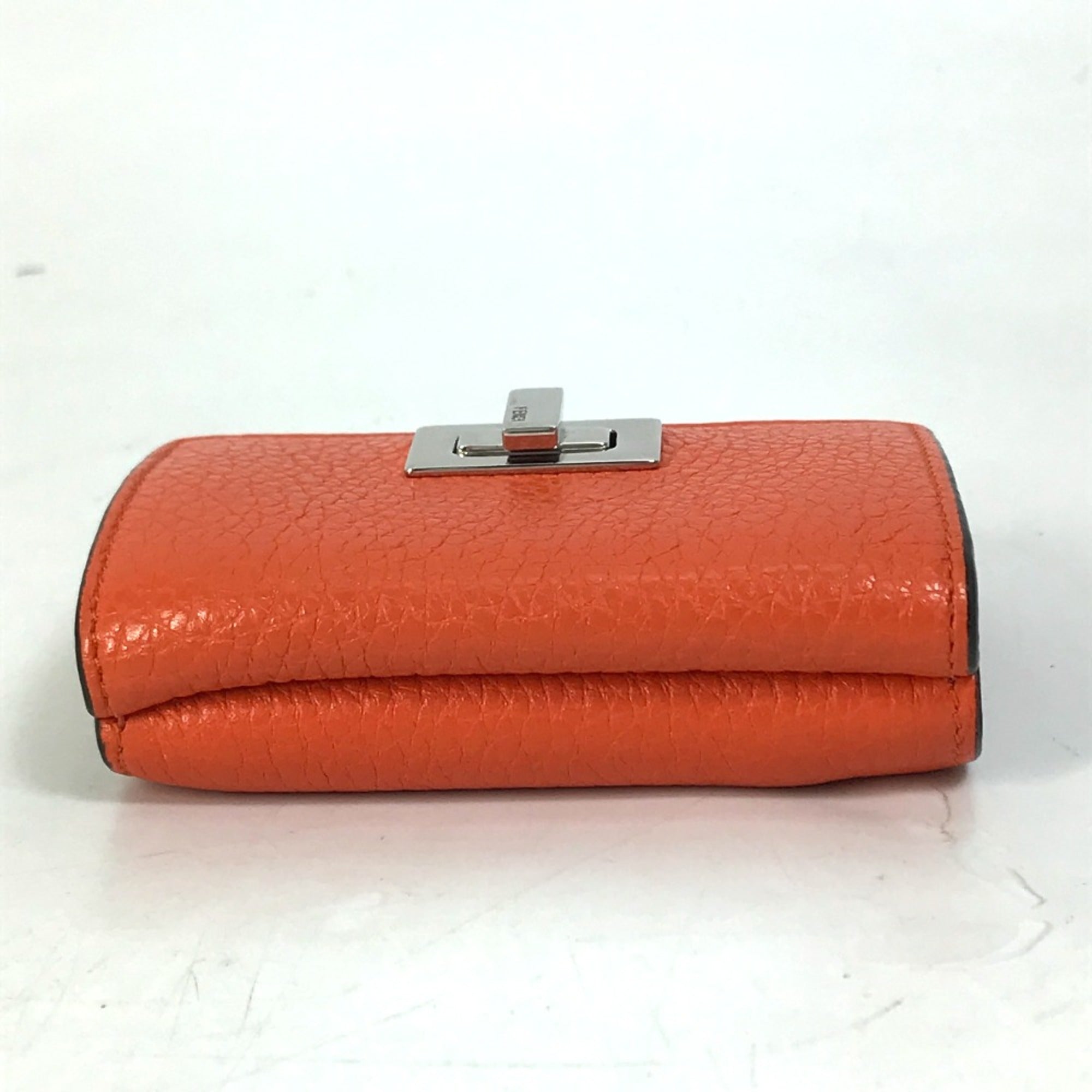 Fendi Orange Leather Wallet (Tri-Fold) (Pre-Owned)