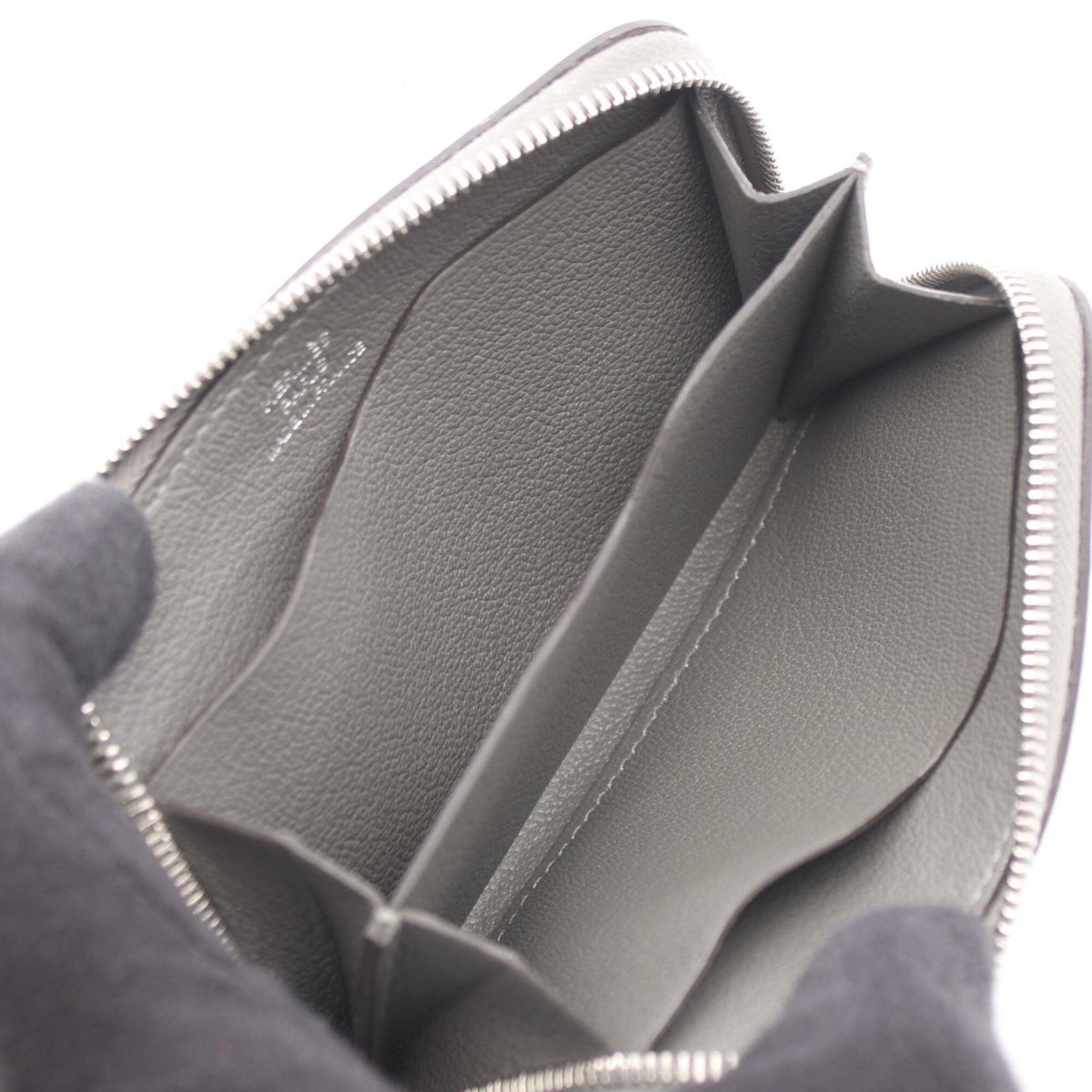 Hermes Gray Evercalf Leather Coin Purse/Coin Case (Pre-Owned)