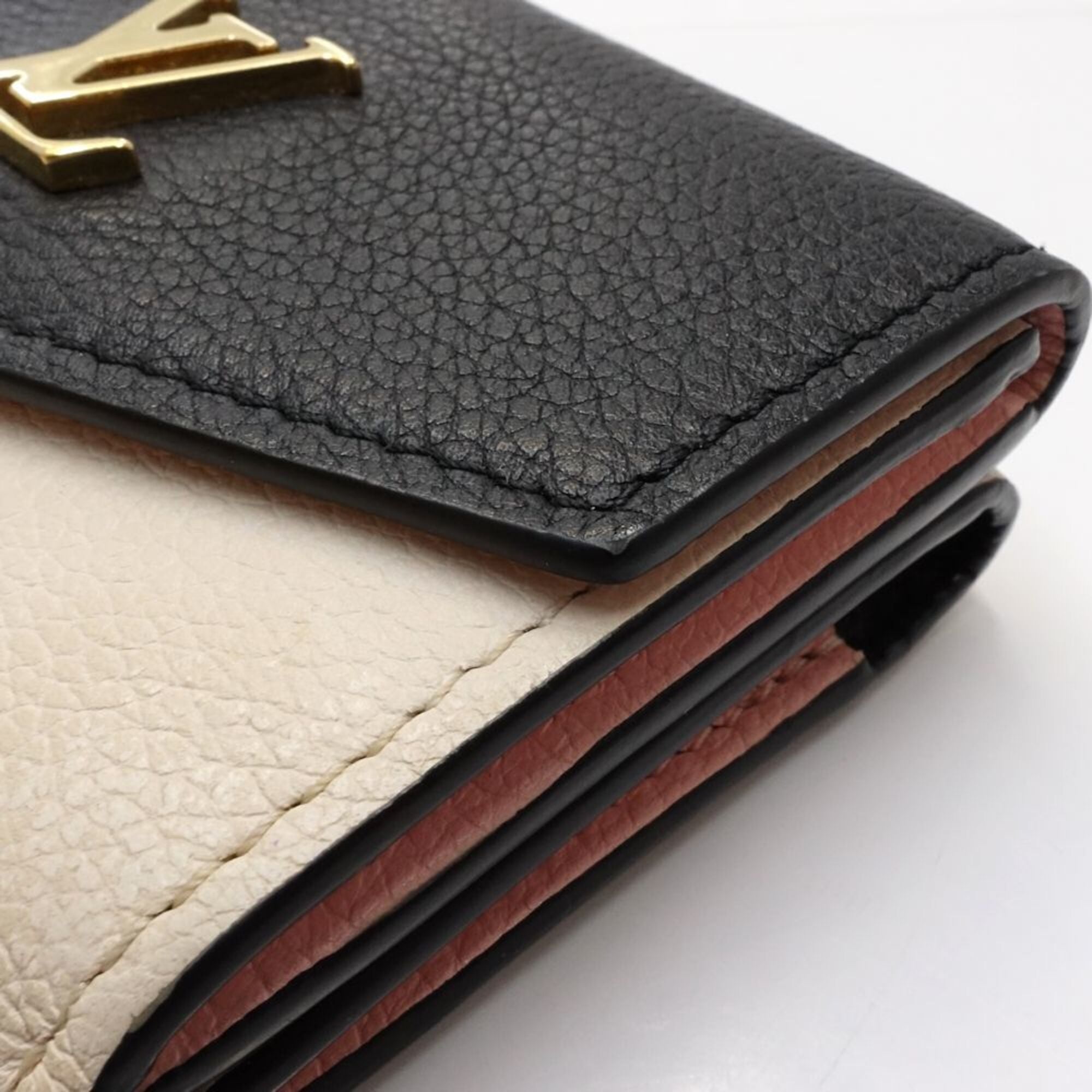 Louis Vuitton Beige Pink Black Cuir Ombre Leather Wallet (Tri-Fold) (Pre-Owned)