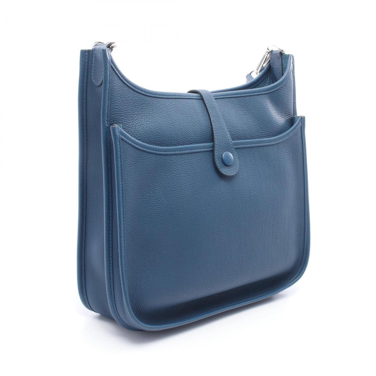 Hermes Blue Deep Blue Taurillon Clemence Leather Handbag Shoulder Bag (Pre-Owned)