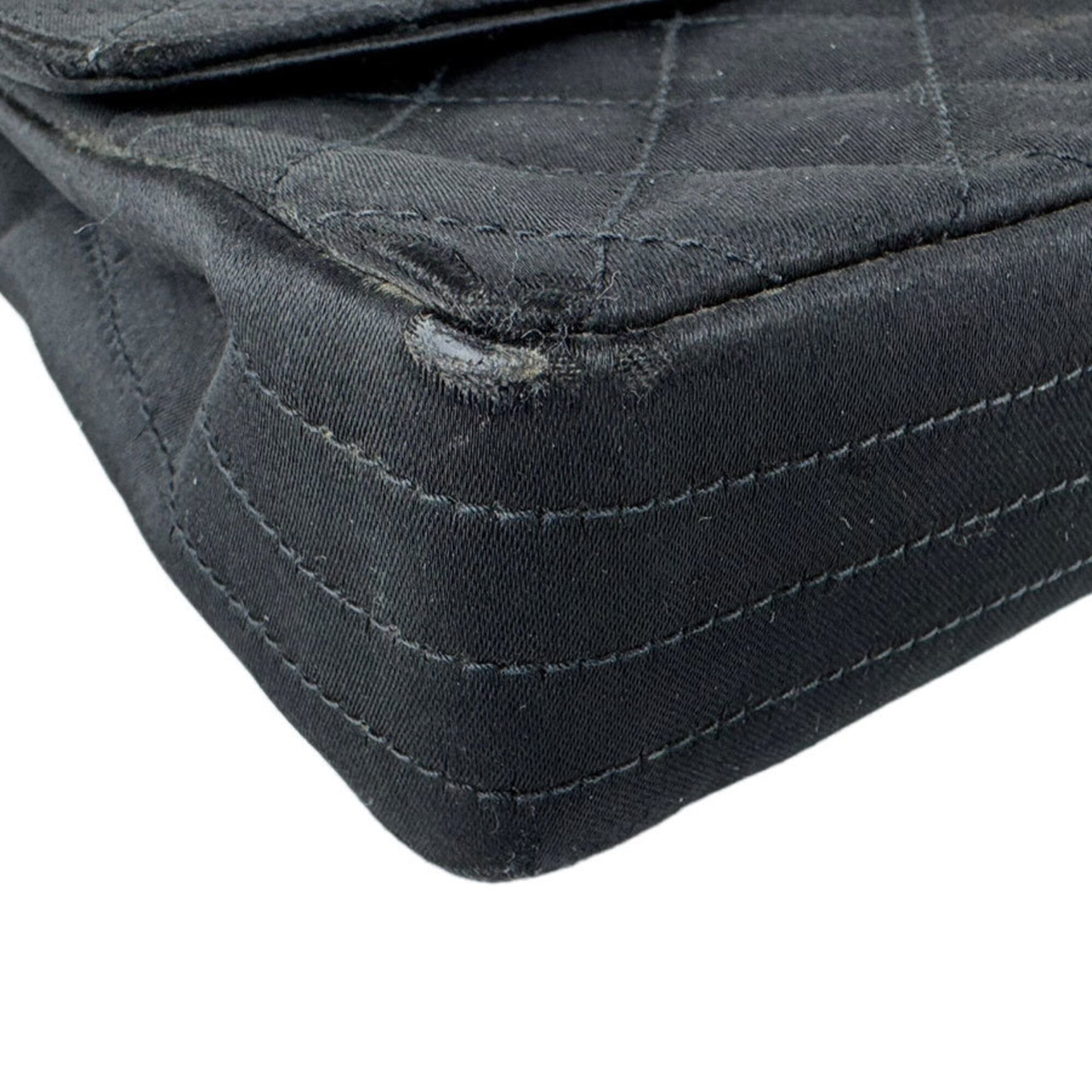 Chanel Black Satin Shoulder Bag (Pre-Owned)