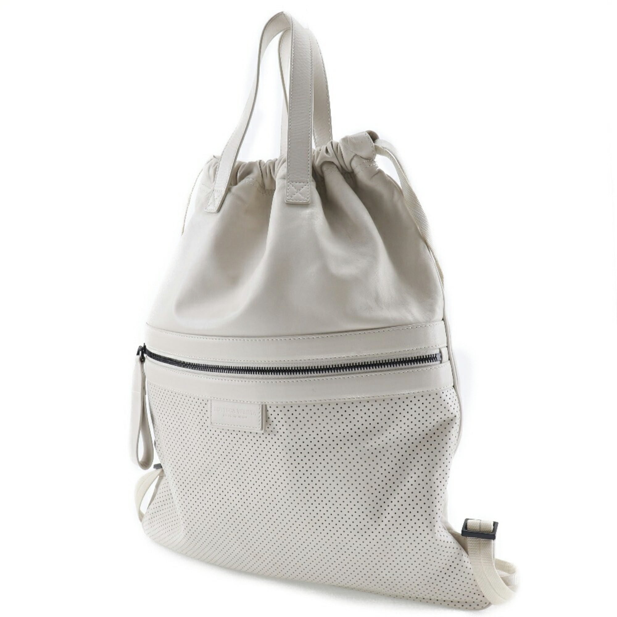 Bottega Veneta Ivory Leather Backpack (Pre-Owned)