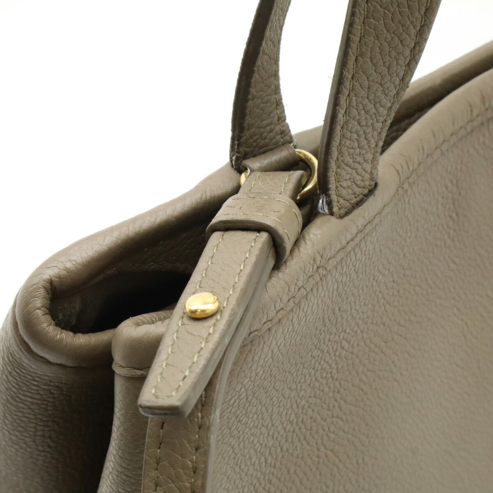 Celine Grayish Leather Shoulder Bag Tote Bag (Pre-Owned)