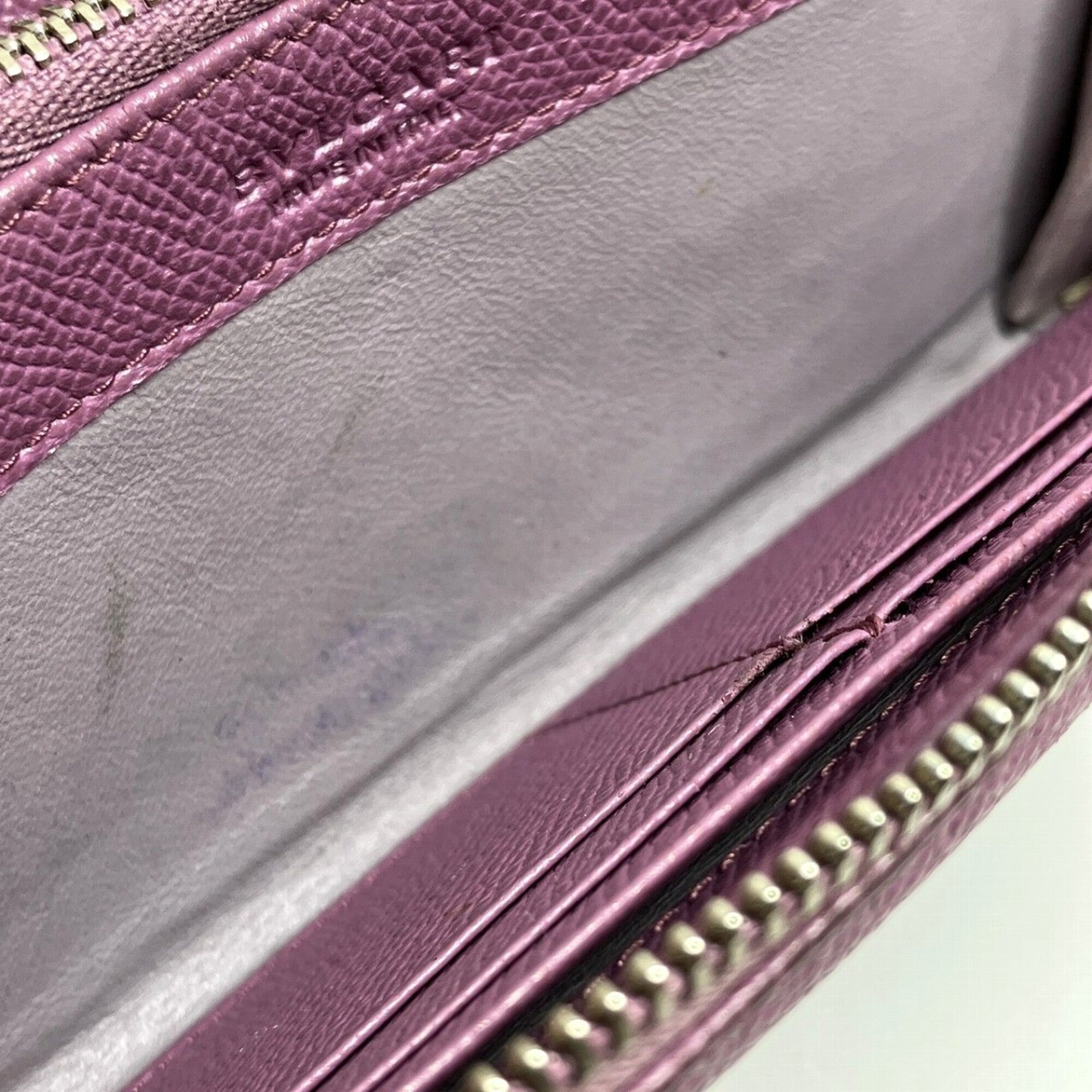 Bvlgari Purple Leather Long Wallet (Bi-Fold) (Pre-Owned)