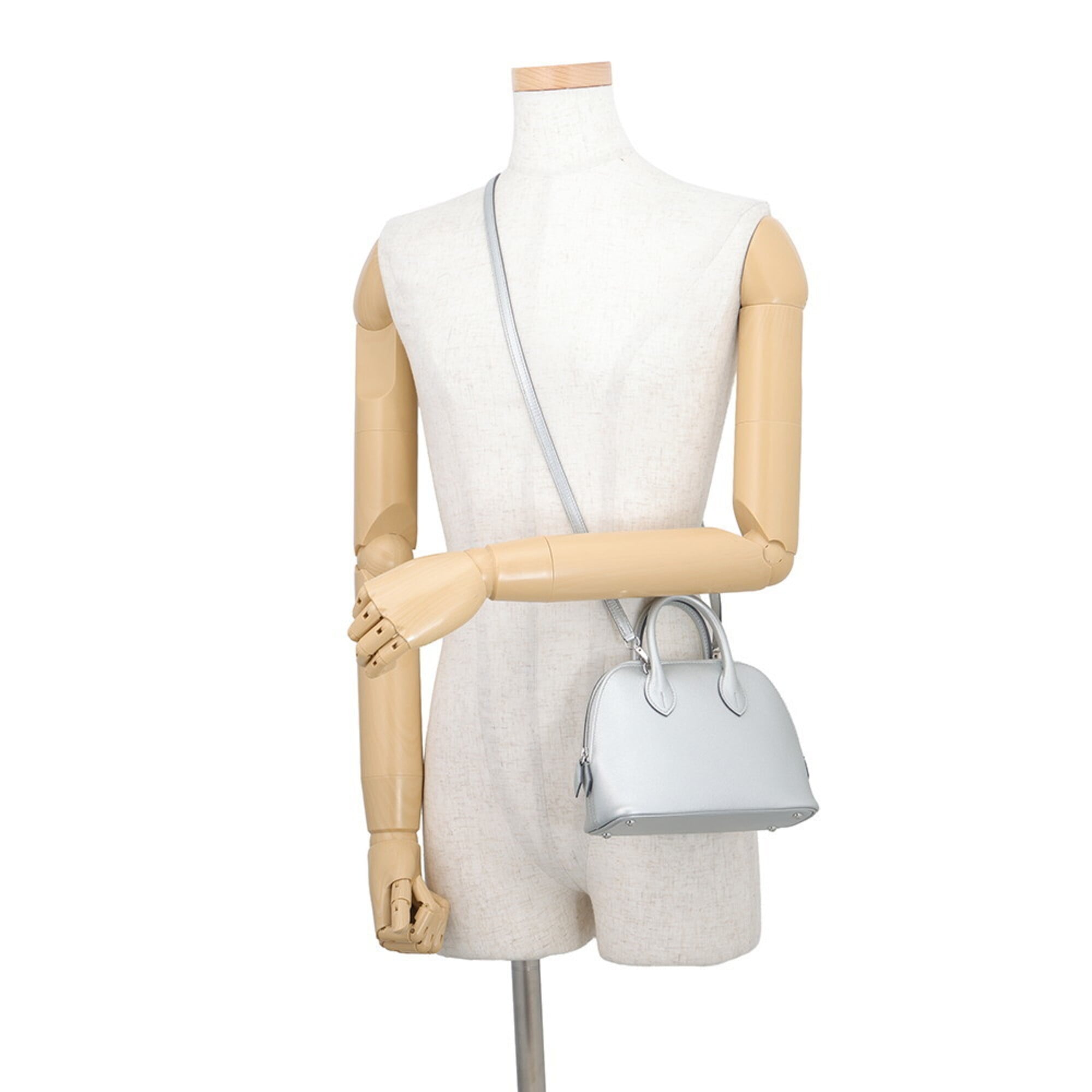 Hermes Argent Chevre Leather Handbag (Pre-Owned)