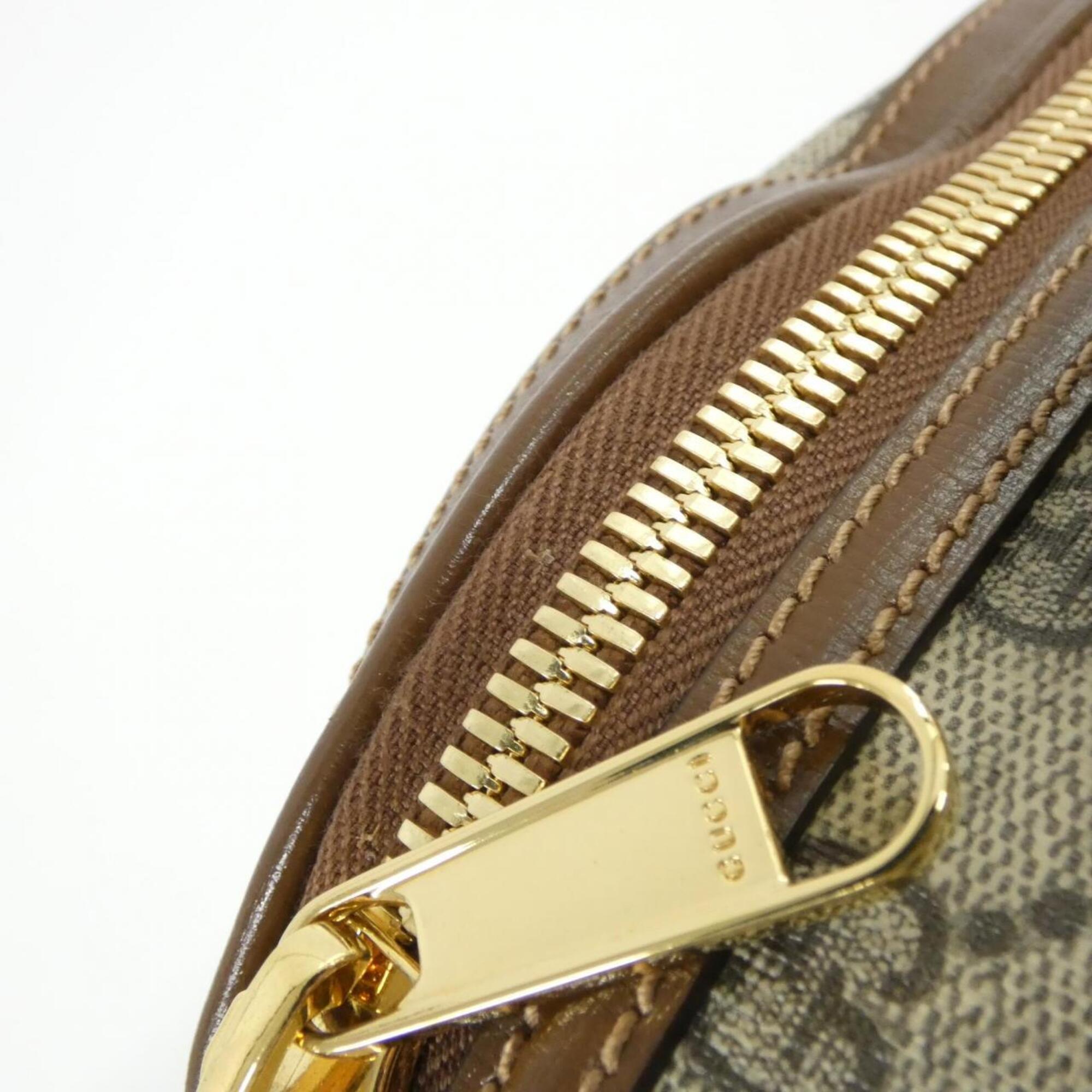 Gucci Beige Brown Gg Supreme Leather Fanny Pack (Pre-Owned)