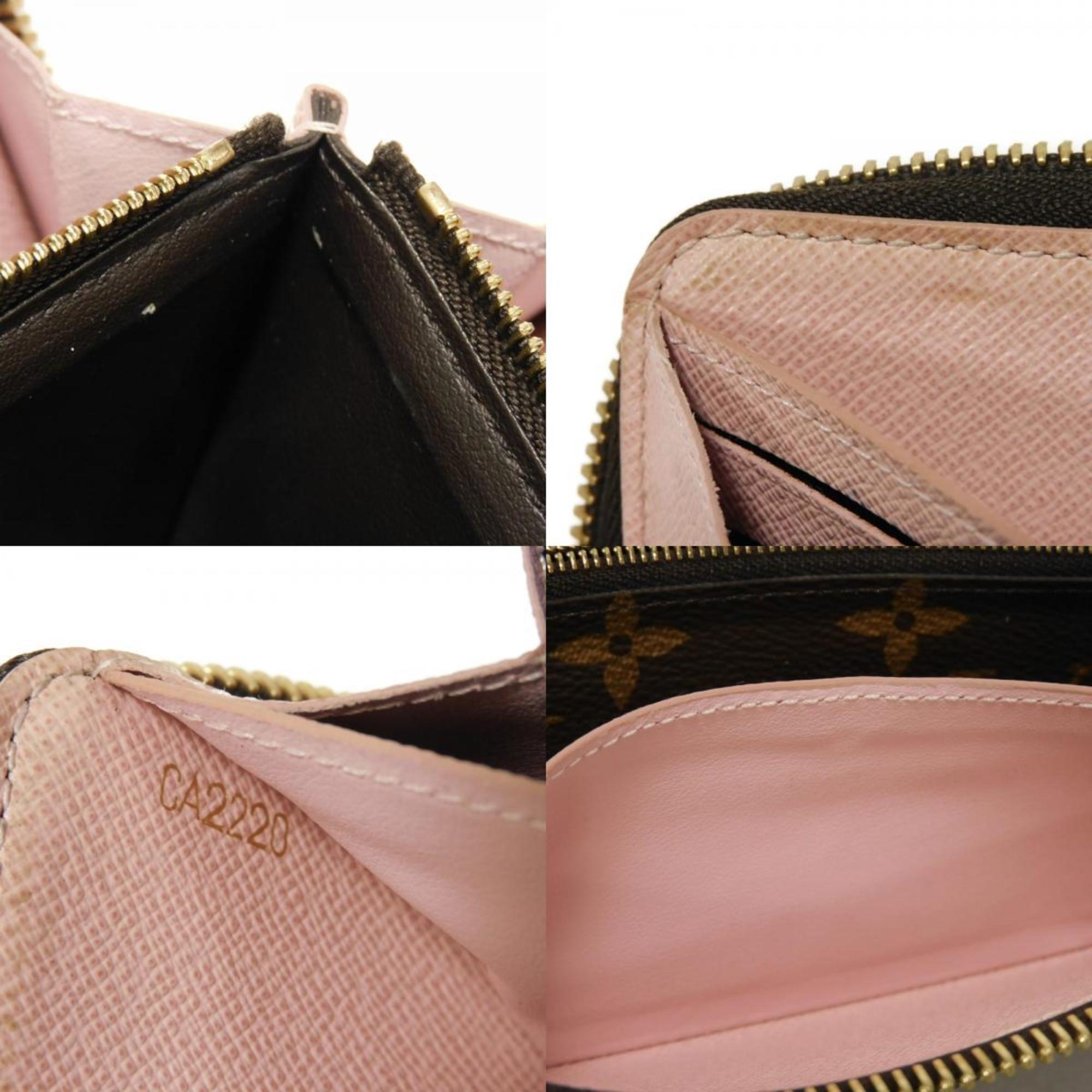 Louis Vuitton Brown Monogram Pink Rose Ballerine Monogram Canvas Leather Long Wallet (Bi-Fold) (Pre-Owned)