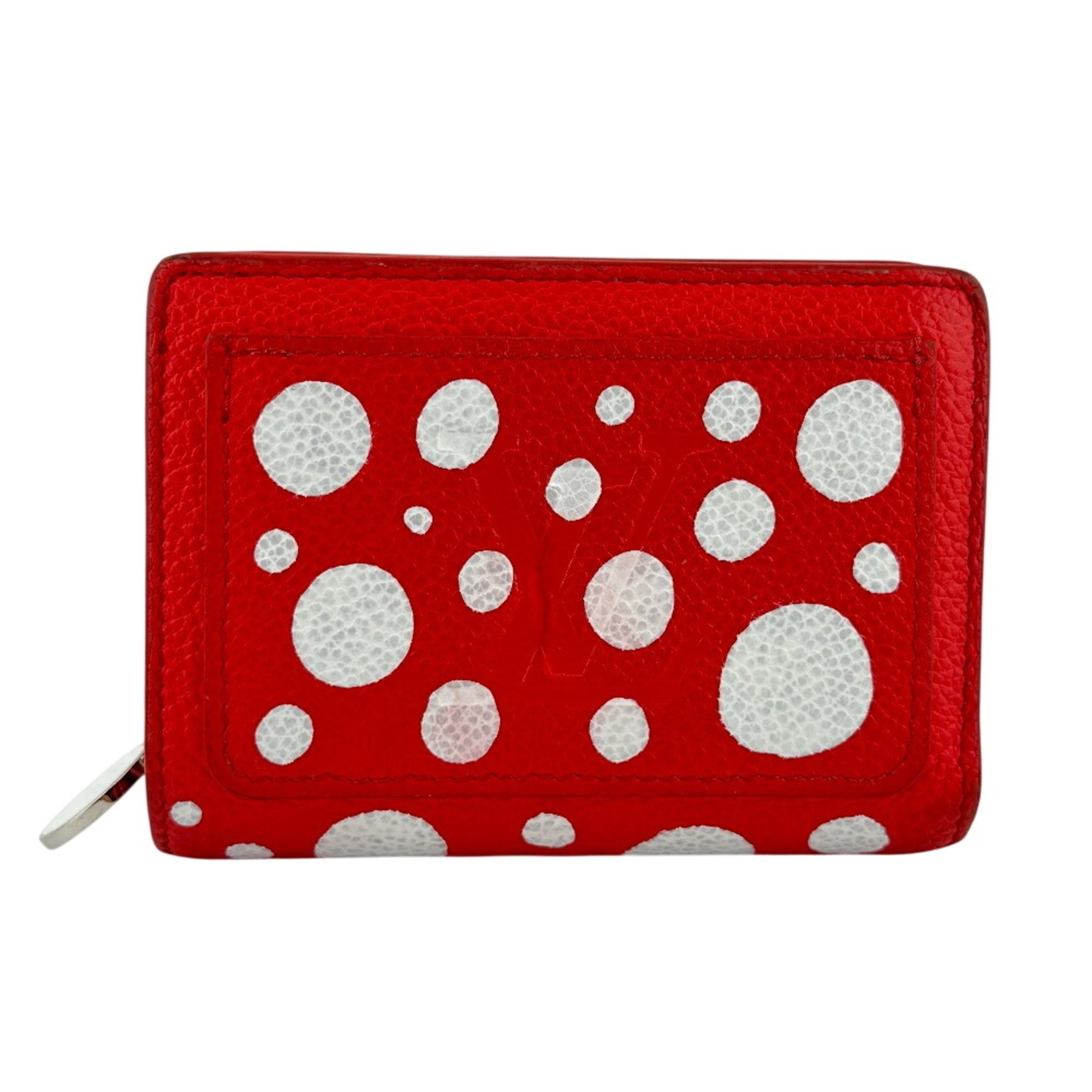 Louis Vuitton Red Color White Leather Wallet (Bi-Fold) (Pre-Owned)