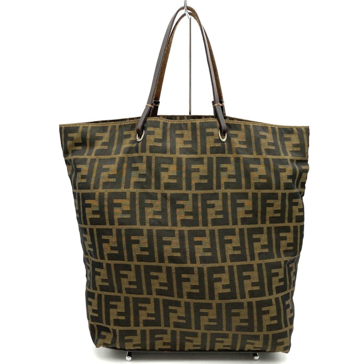 Fendi Brown Nylon Shoulder Bag Tote Bag (Pre-Owned)