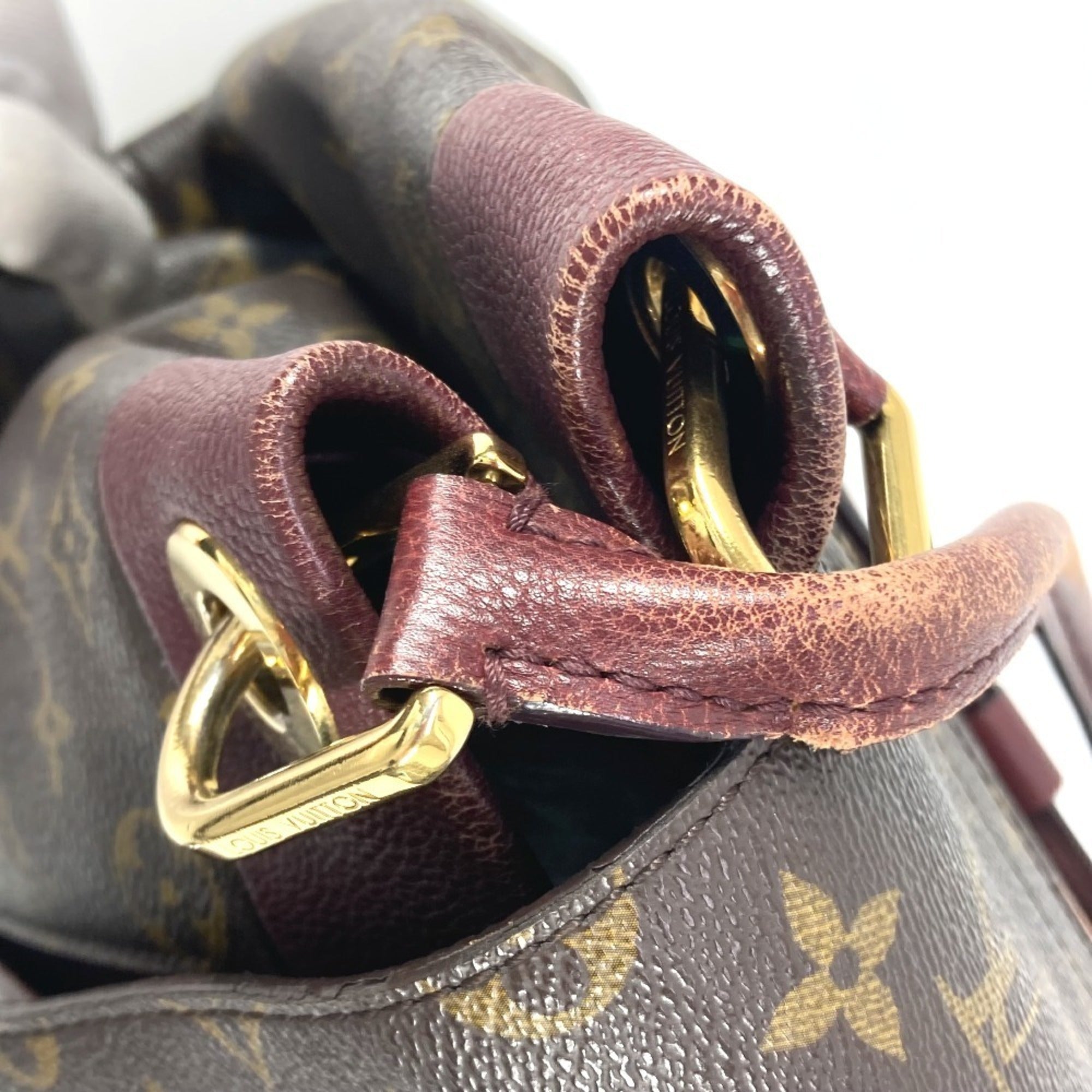Louis Vuitton Brown Purple Monogram Canvas Shoulder Bag Tote Bag (Pre-Owned)