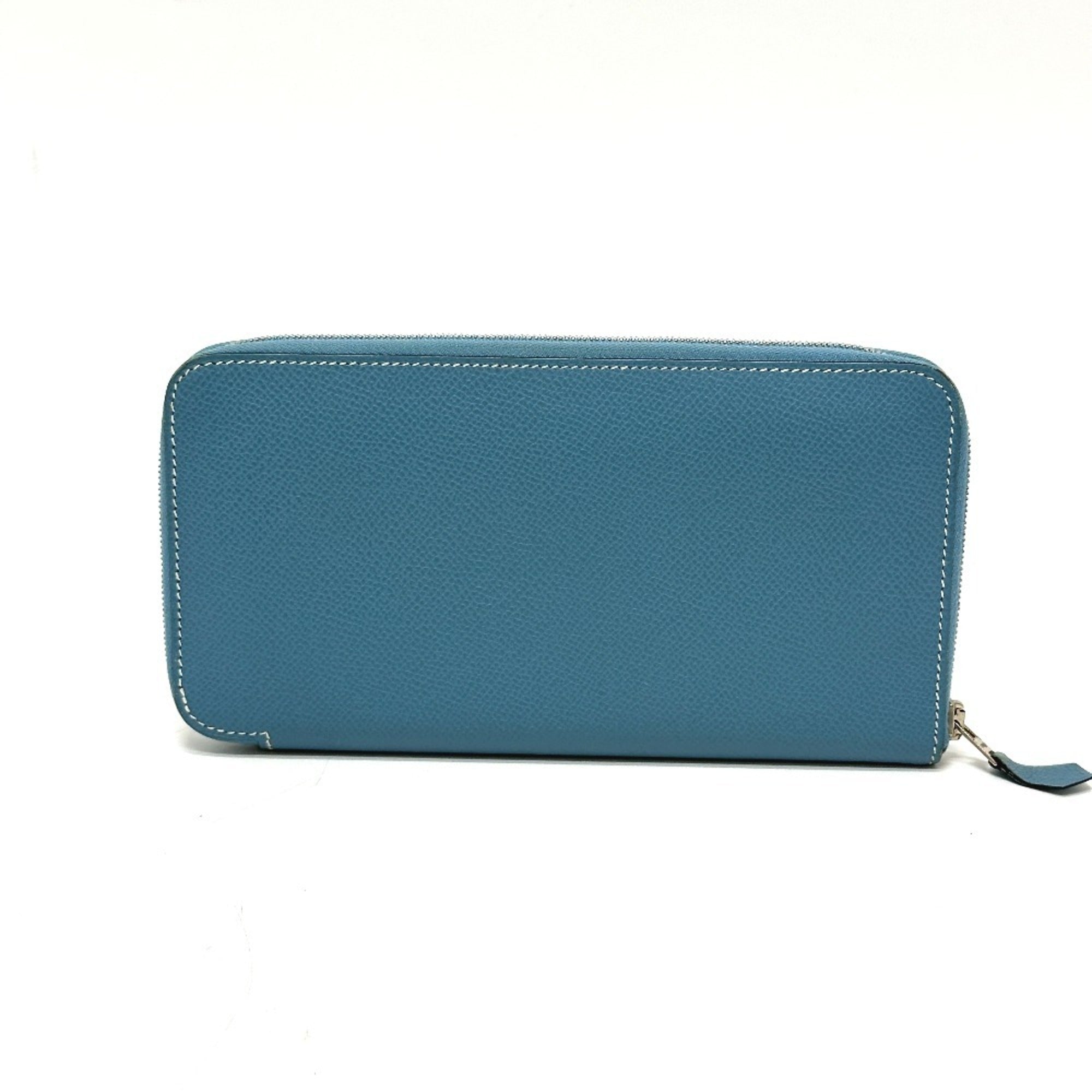 Hermes Blue Jean Epsom Leather Long Wallet (Bi-Fold) (Pre-Owned)