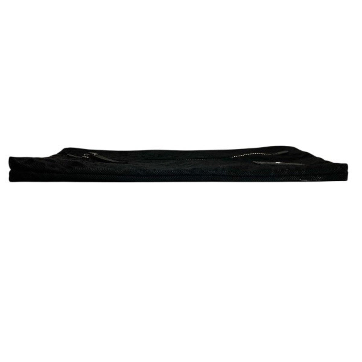 Vivienne Westwood Black Leather Nylon Clutch Bag Handbag (Pre-Owned)