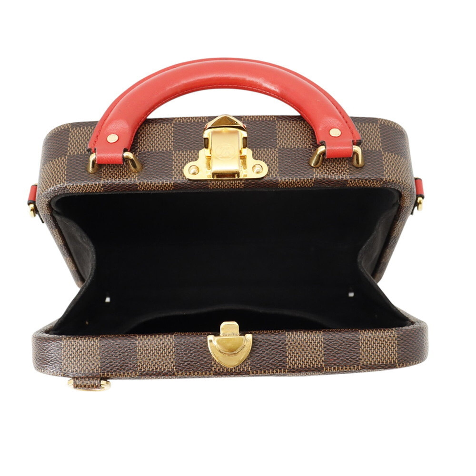 Louis Vuitton Brown Red Color Damier Canvas Handbag (Pre-Owned)