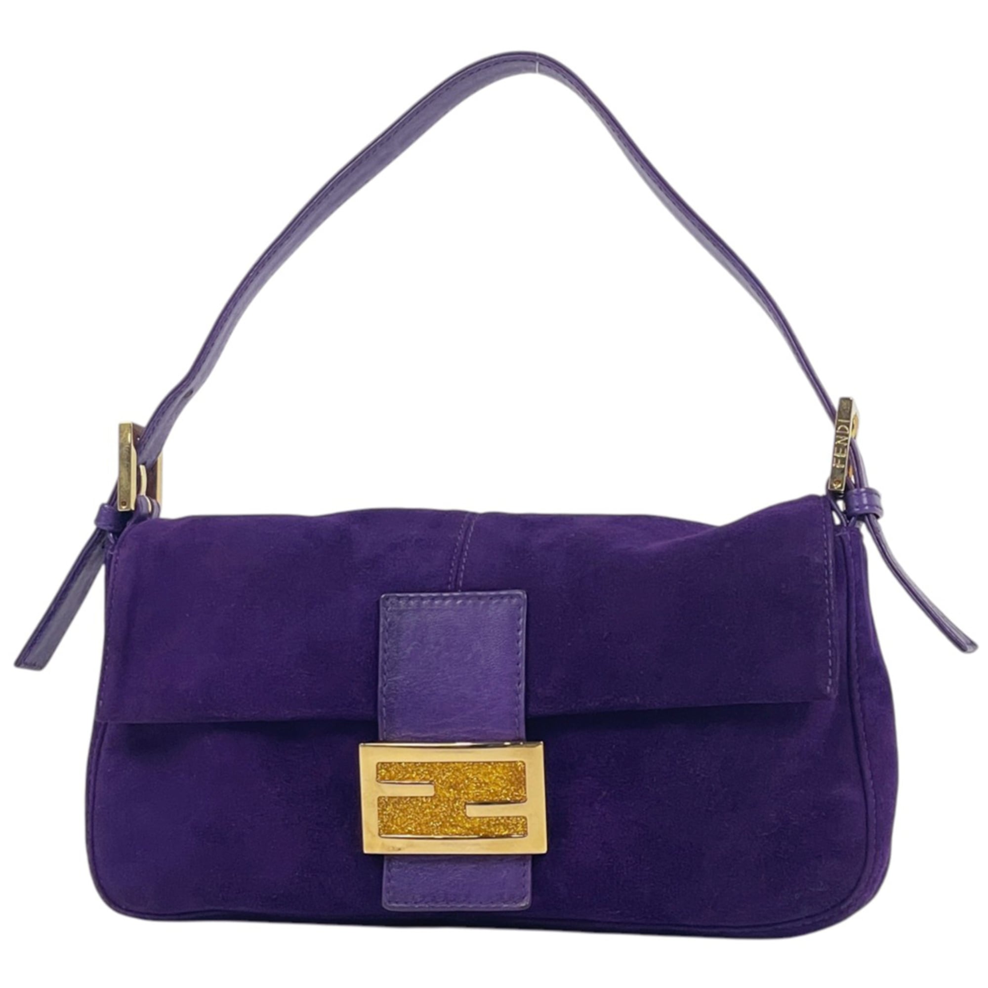 Fendi Purple Suede Leather Shoulder Bag (Pre-Owned)