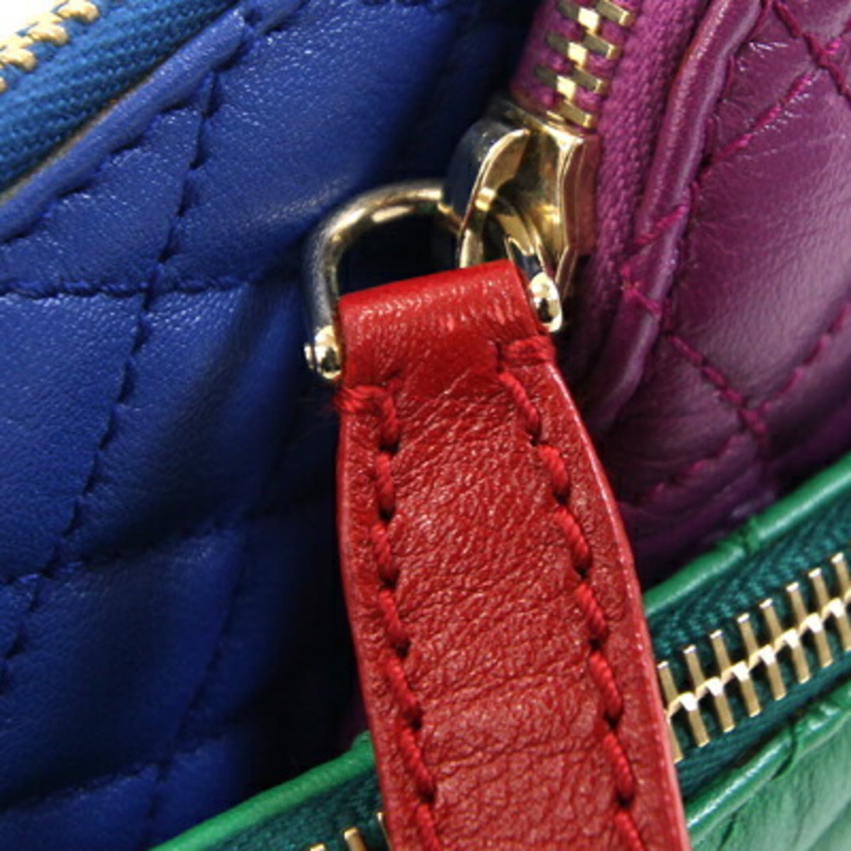 Dolce & Gabbana Blue Green Purple Leather Clutch Bag (Pre-Owned)