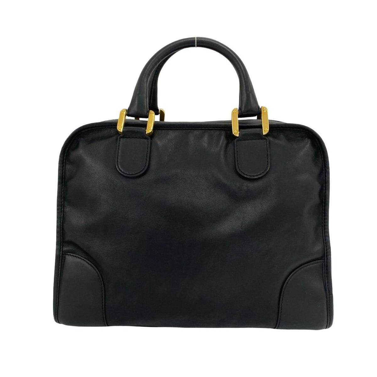 Loewe Black Leather Boston Bag Handbag (Pre-Owned)