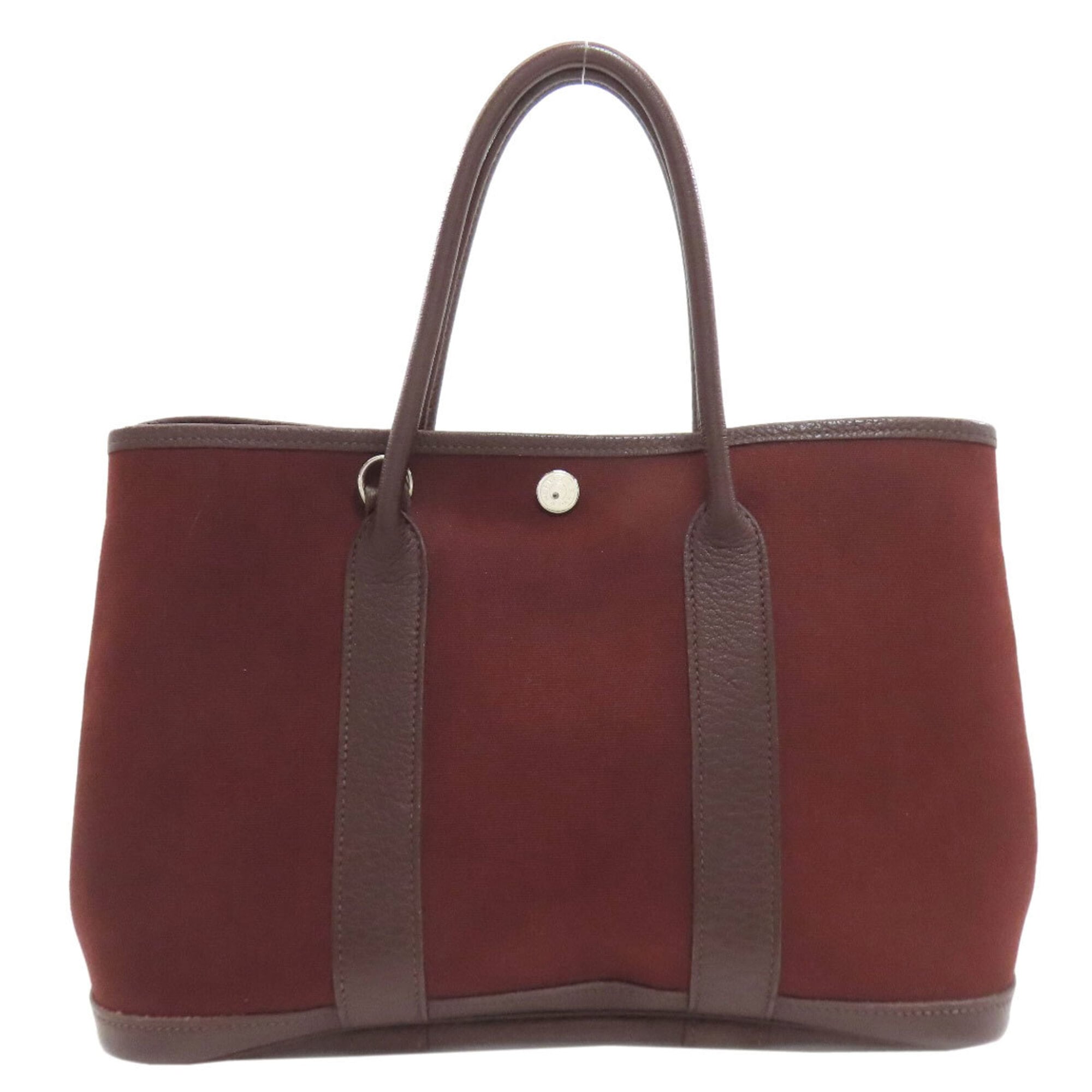 Hermes Brown Toile Officier Handbag (Pre-Owned)