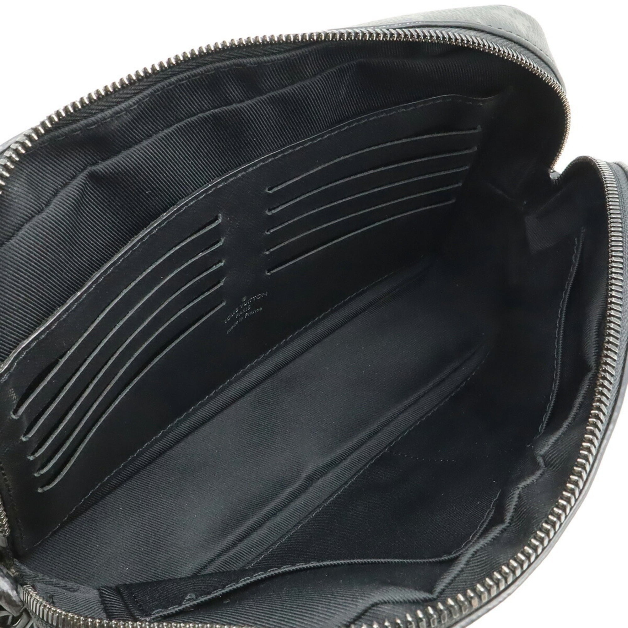 Louis Vuitton Black Gray Monogram Eclipse Leather Clutch Bag Handbag Pouch (Pre-Owned)