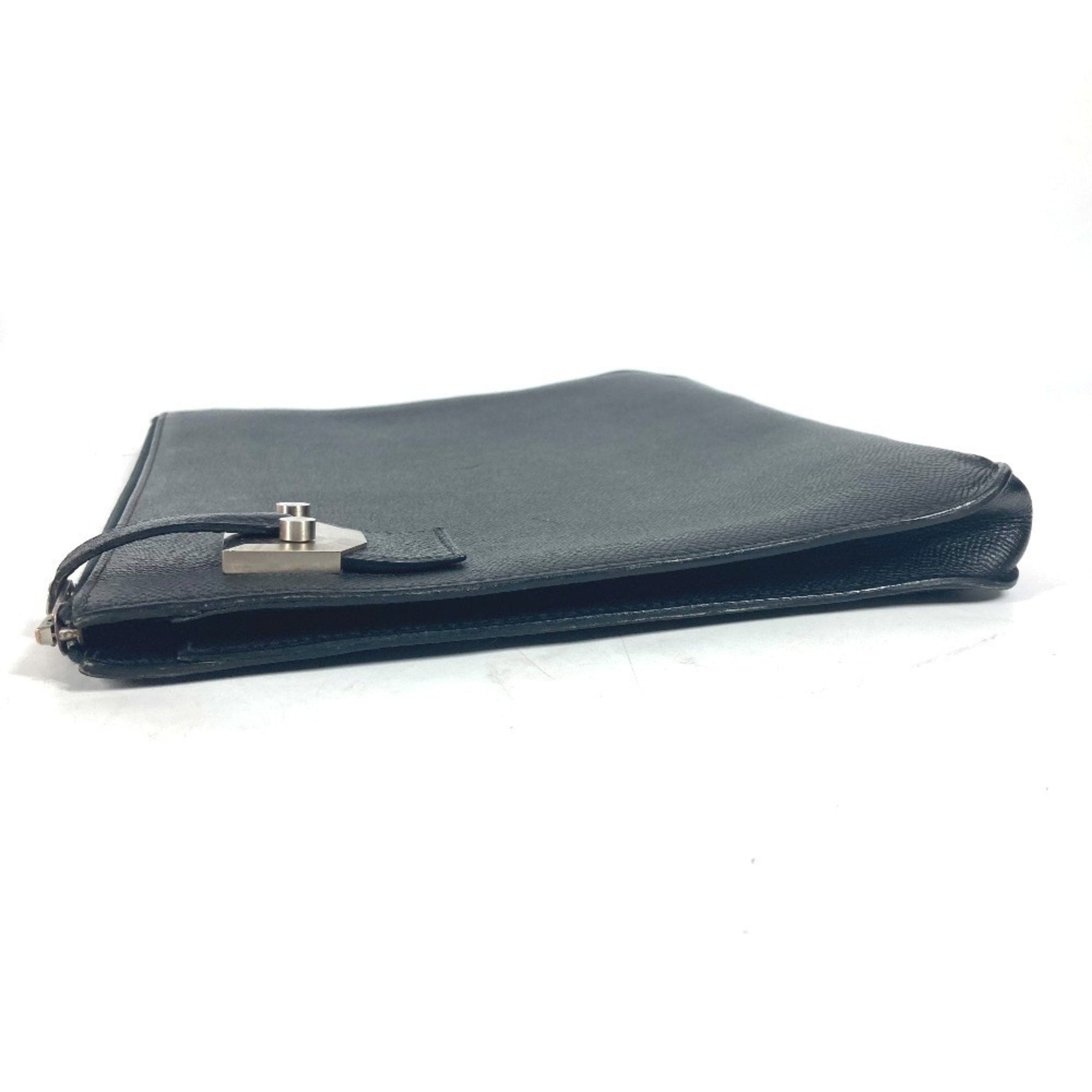 Hermes Black Epsom Leather Clutch Bag Pouch (Pre-Owned)