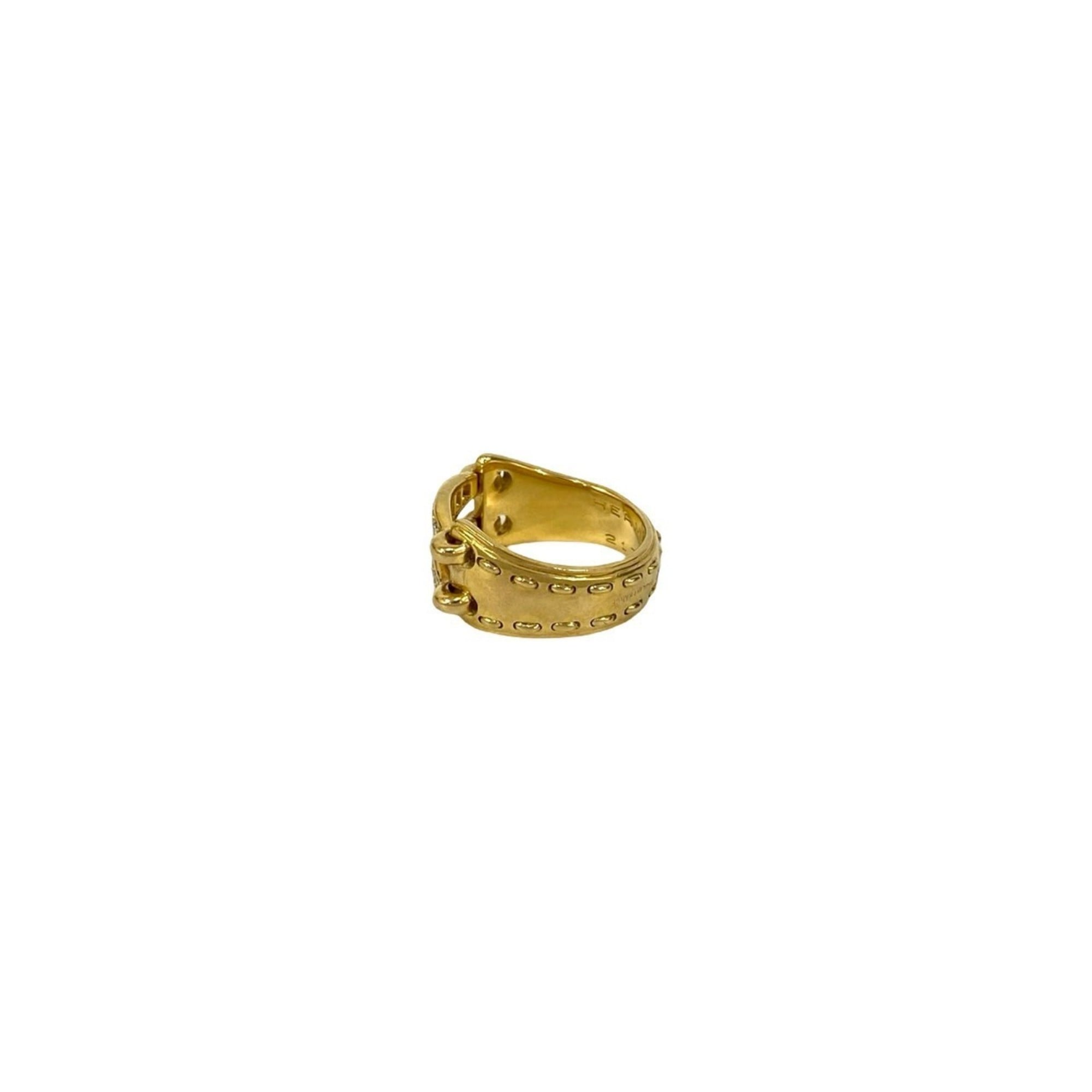 Hermes Gold Yellow Gold (18K) Band Ring (Pre-Owned)