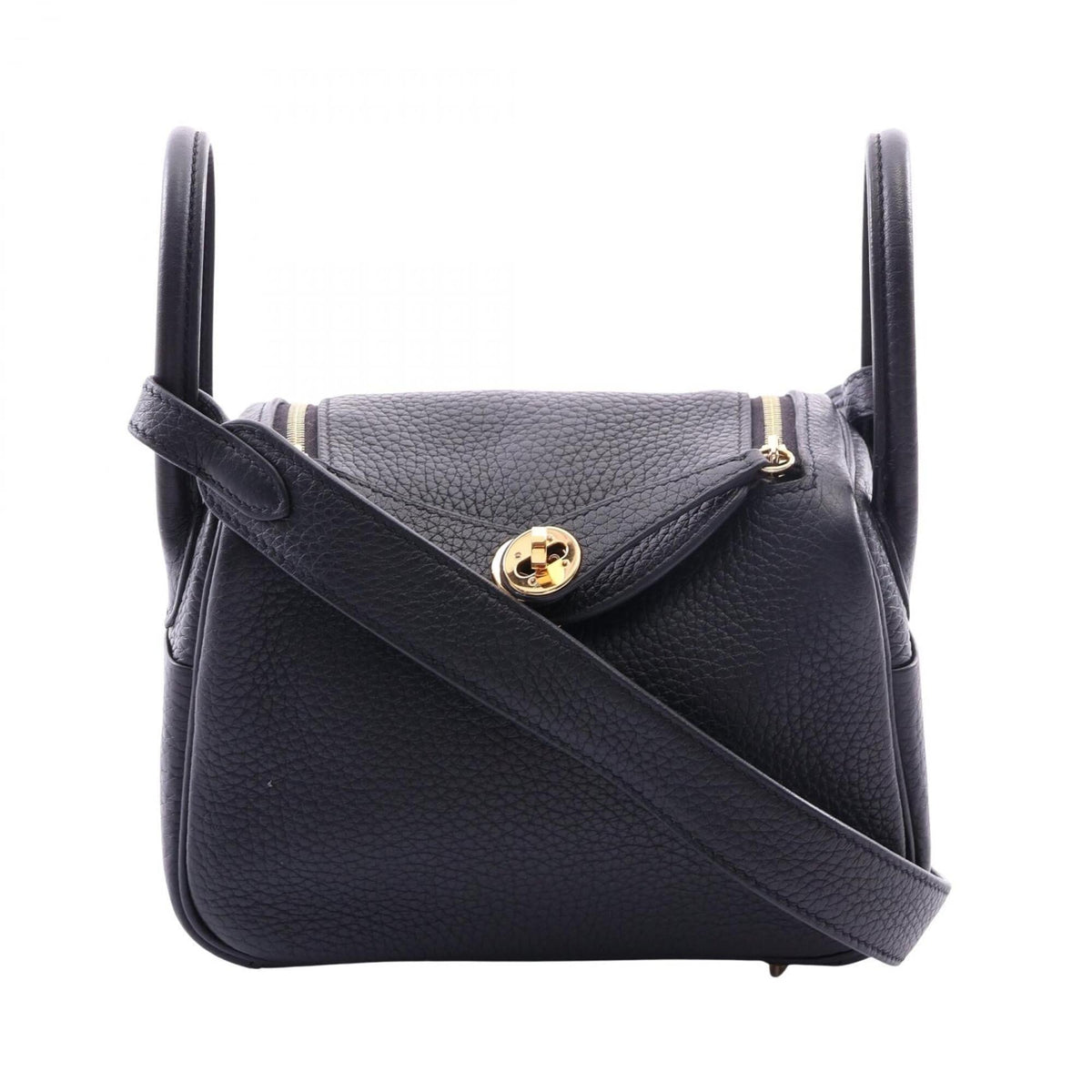 Hermes Black Taurillon Clemence Leather Handbag Shoulder Bag (Pre-Owned)