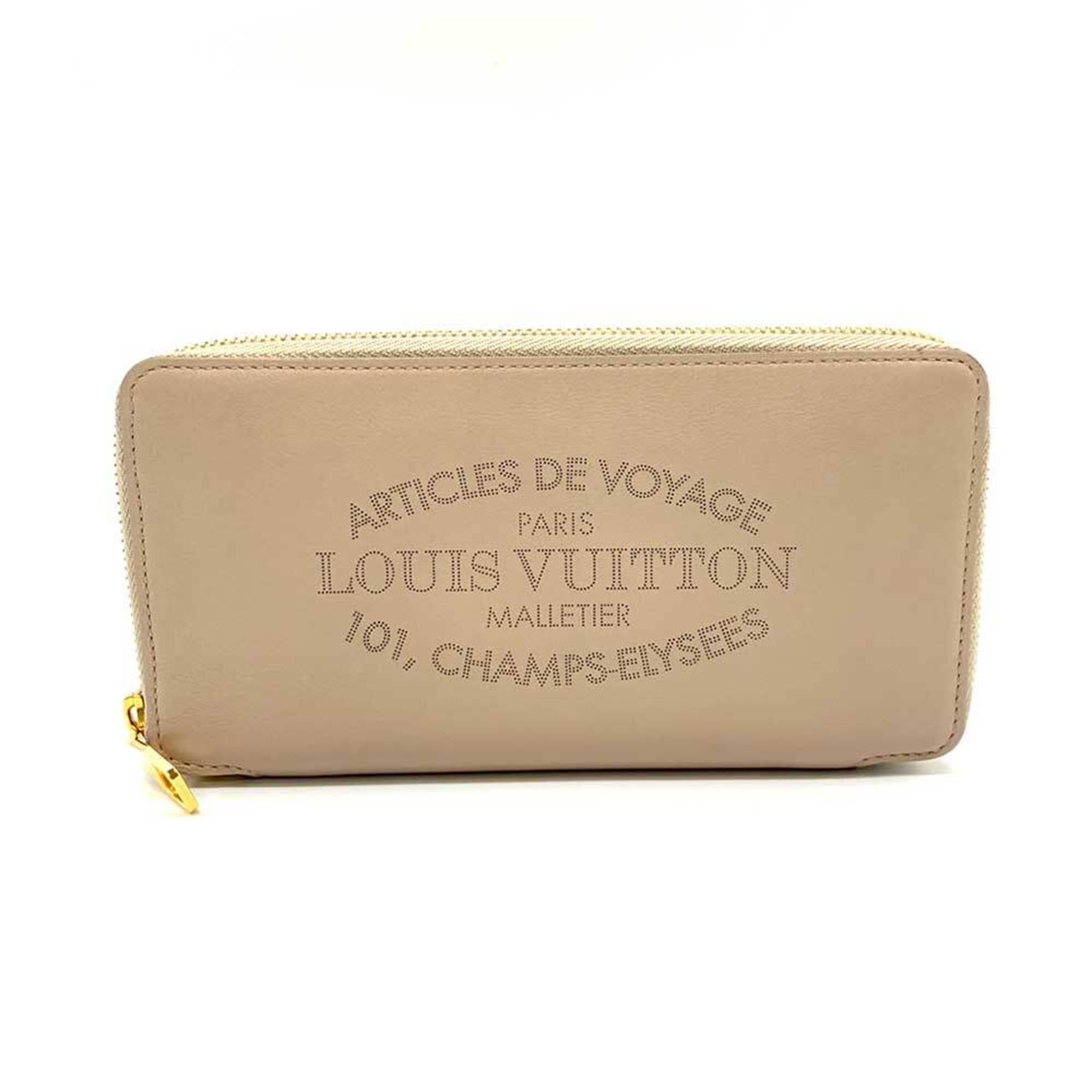 Louis Vuitton Parnassea Beige Leather Long Wallet (Bi-Fold) (Pre-Owned)