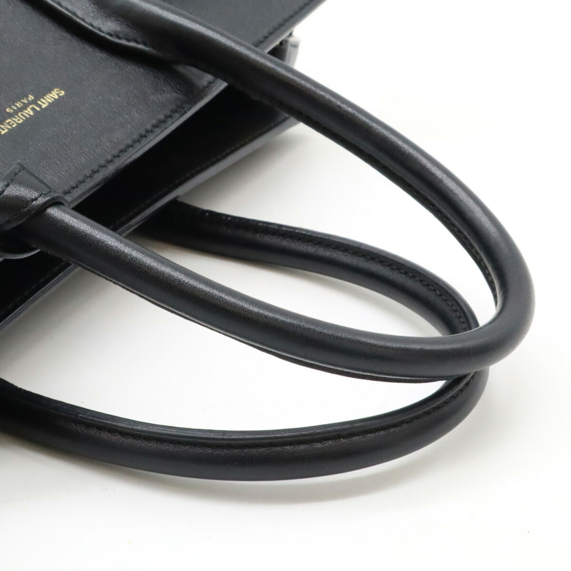 Yves Saint Laurent Black Leather Handbag Shoulder Bag (Pre-Owned)