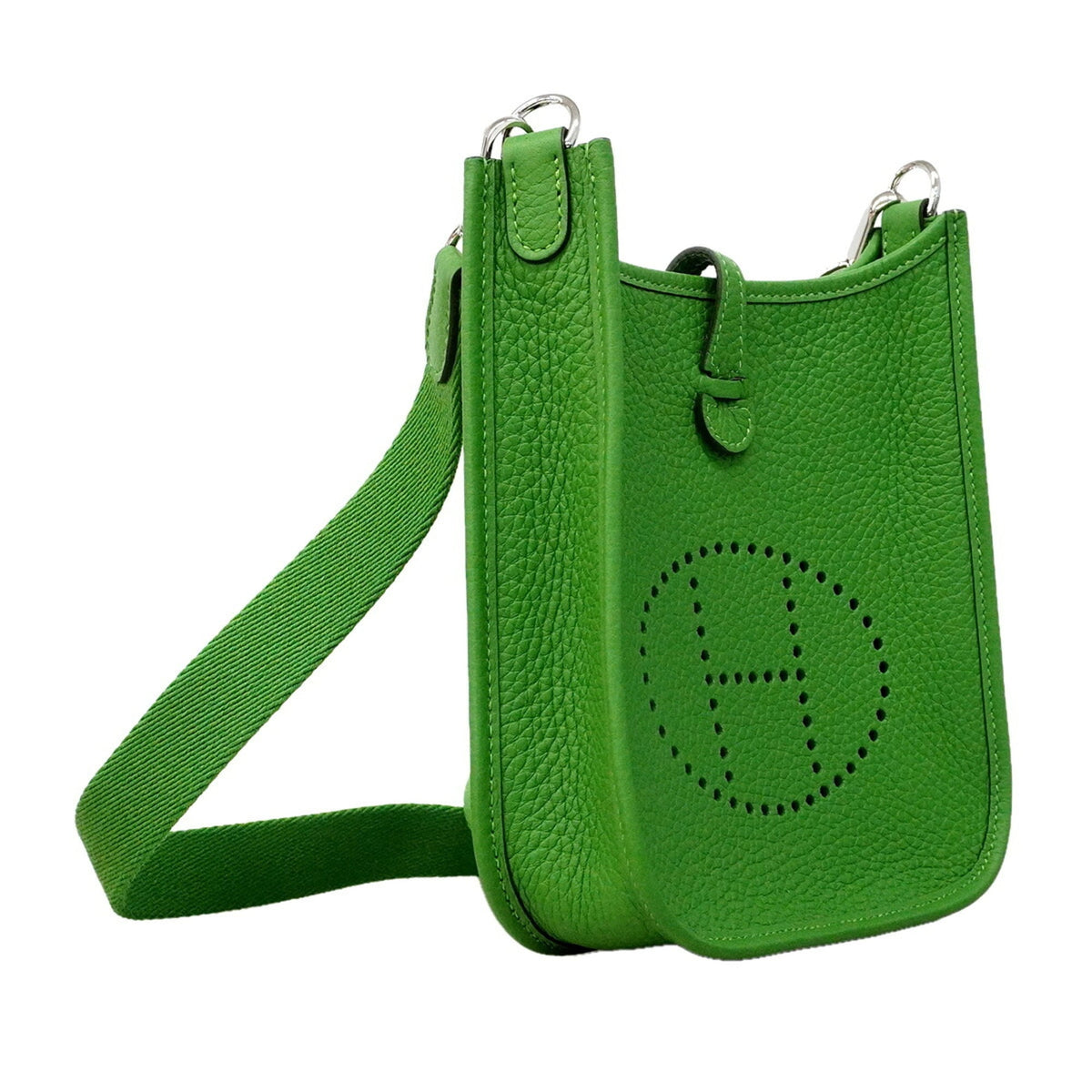 Hermes Green Taurillon Clemence Leather Shoulder Bag (Pre-Owned)