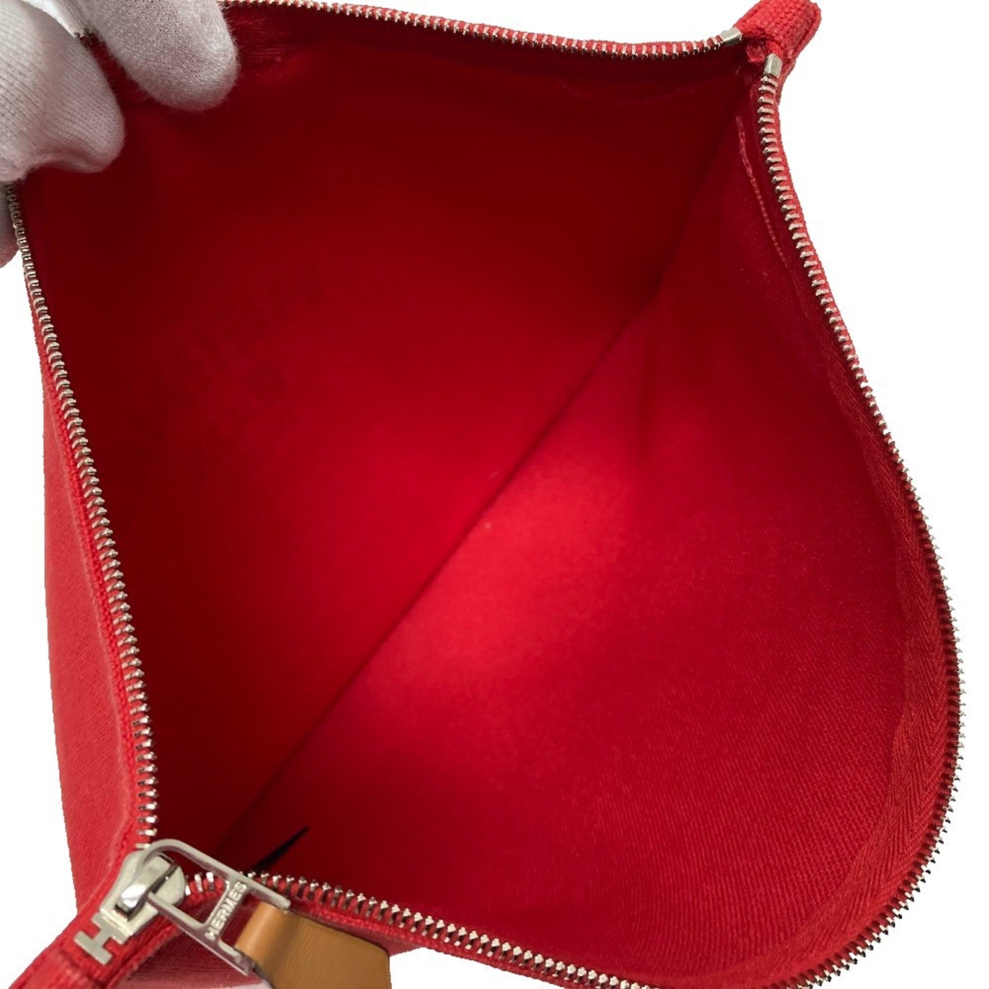 Hermes Red Color Cotton Pouch (Pre-Owned)