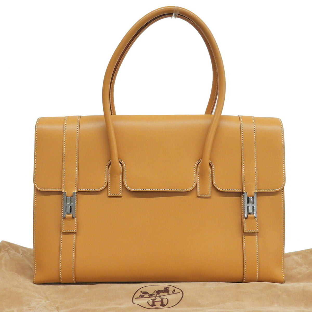 Hermes Brown Natural Chamonix Leather Handbag (Pre-Owned)