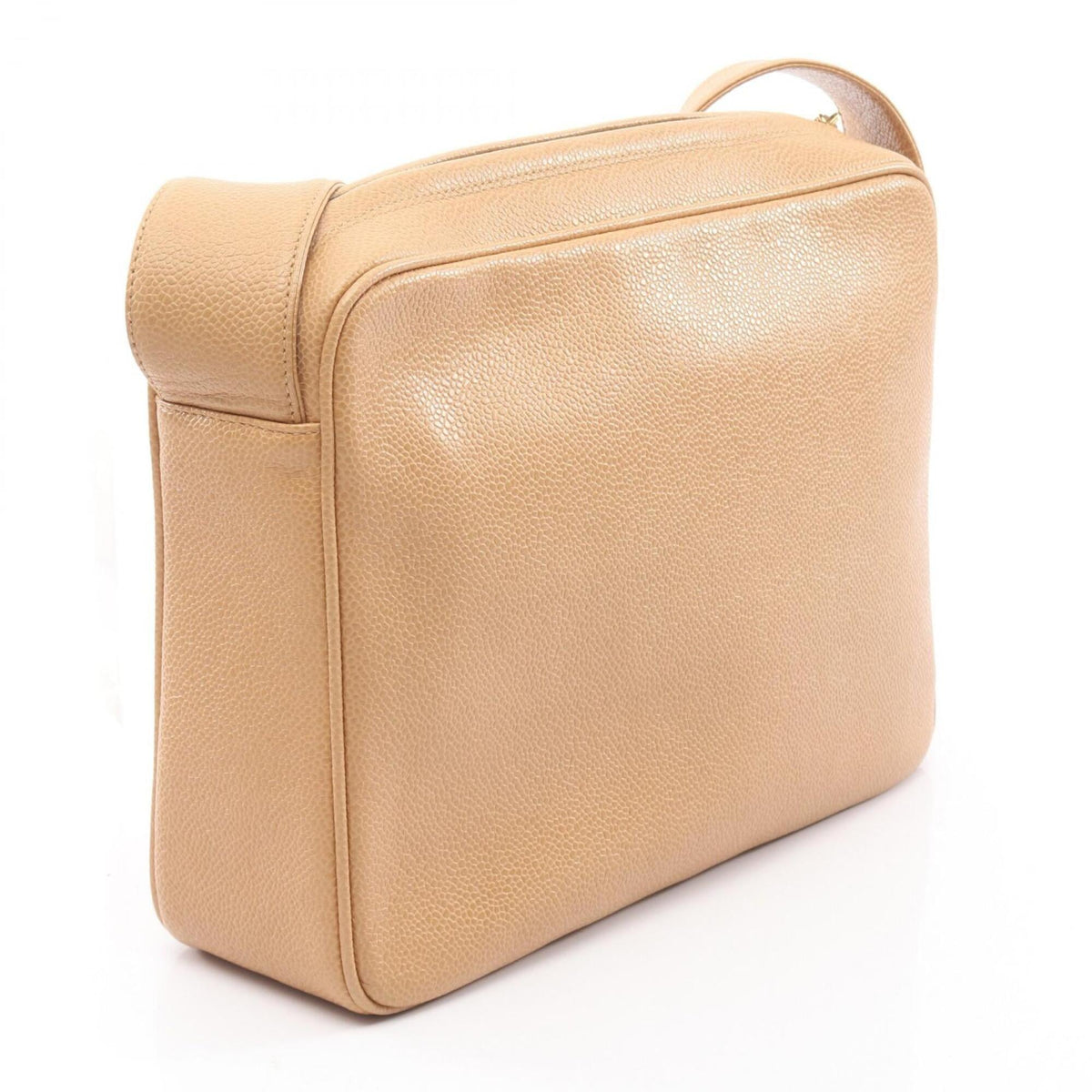Chanel Beige Grained Calfskin Handbag Shoulder Bag (Pre-Owned)