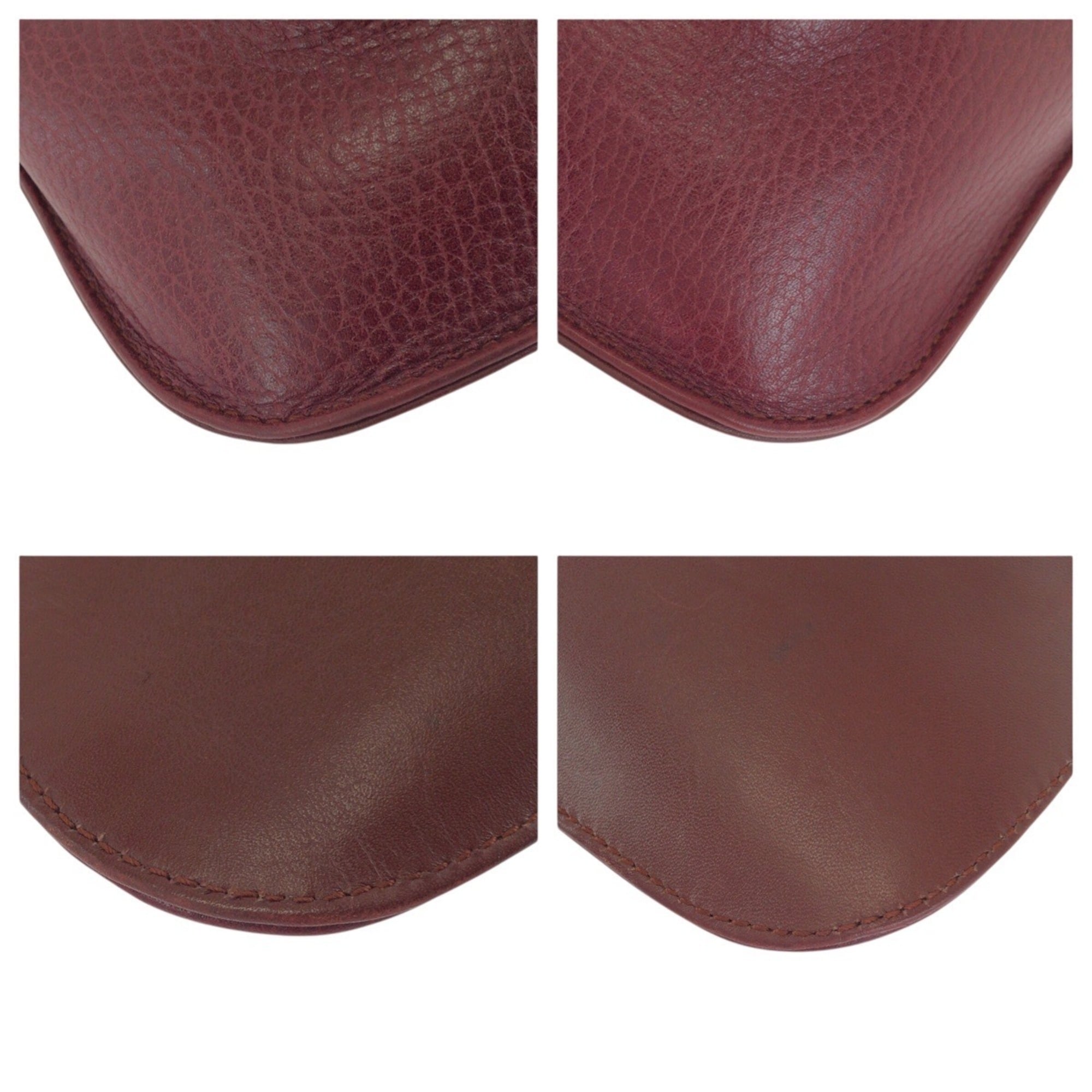 Cartier Bordeaux Wine Red Leather Clutch Bag (Pre-Owned)