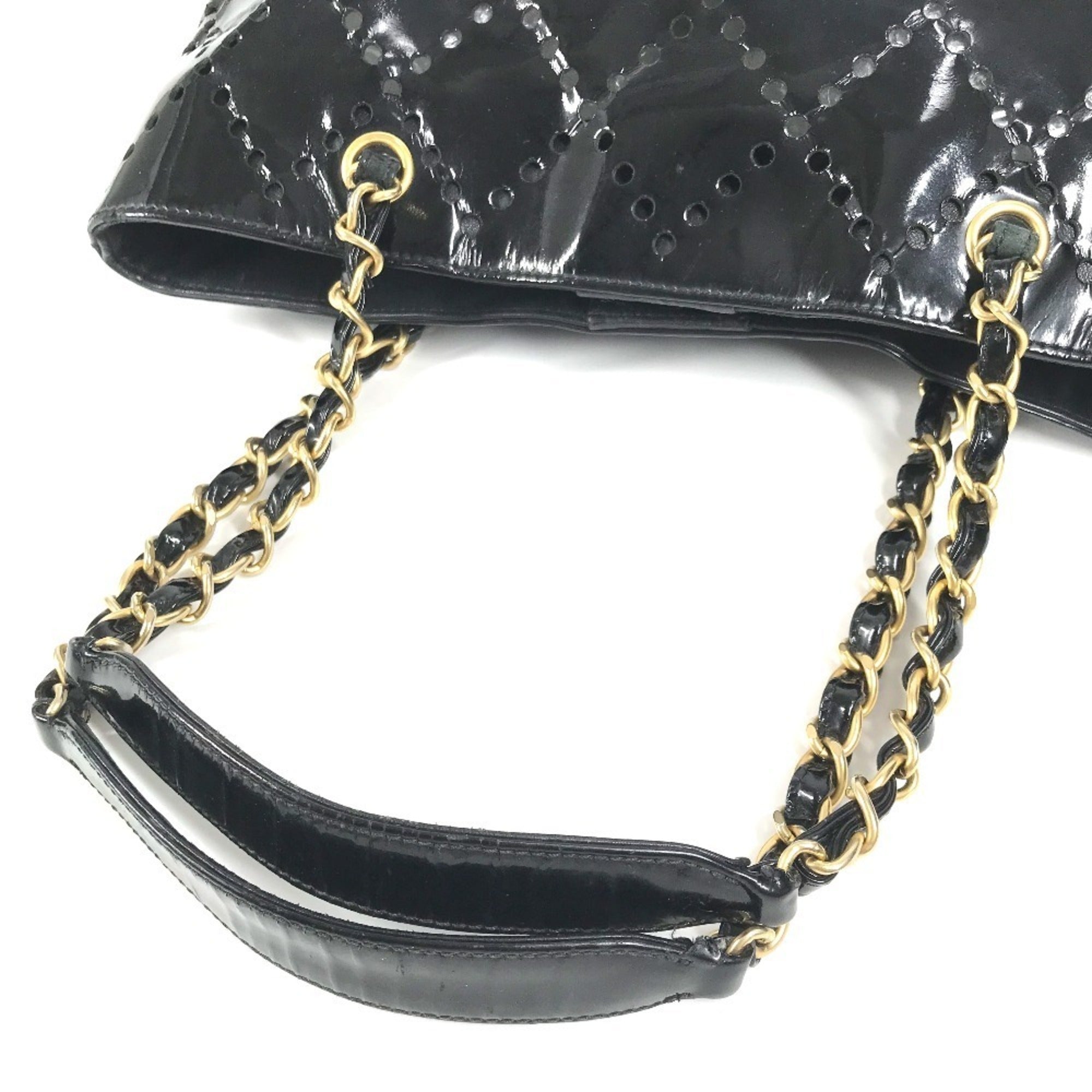 Chanel Black Leather Shoulder Bag Tote Bag (Pre-Owned)