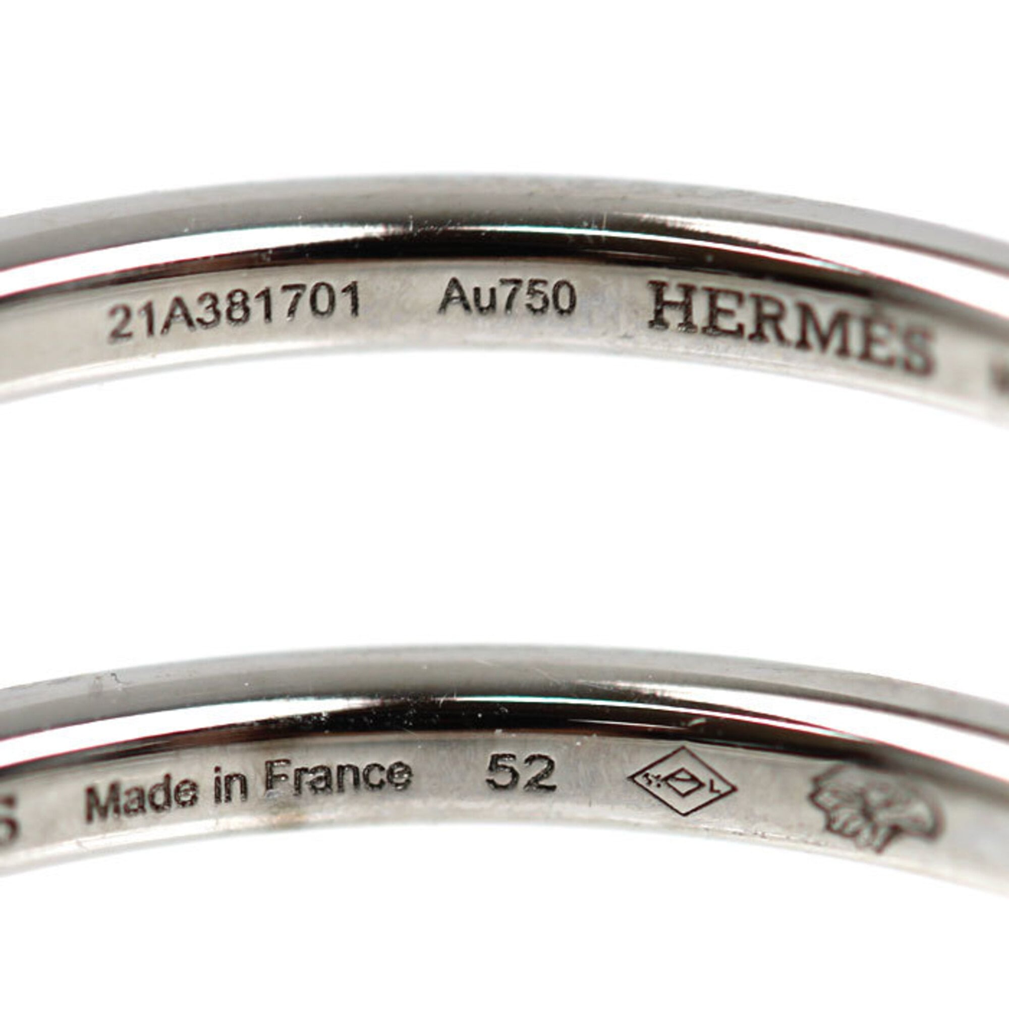 Hermes White Gold (18K) Band Ring (Pre-Owned)