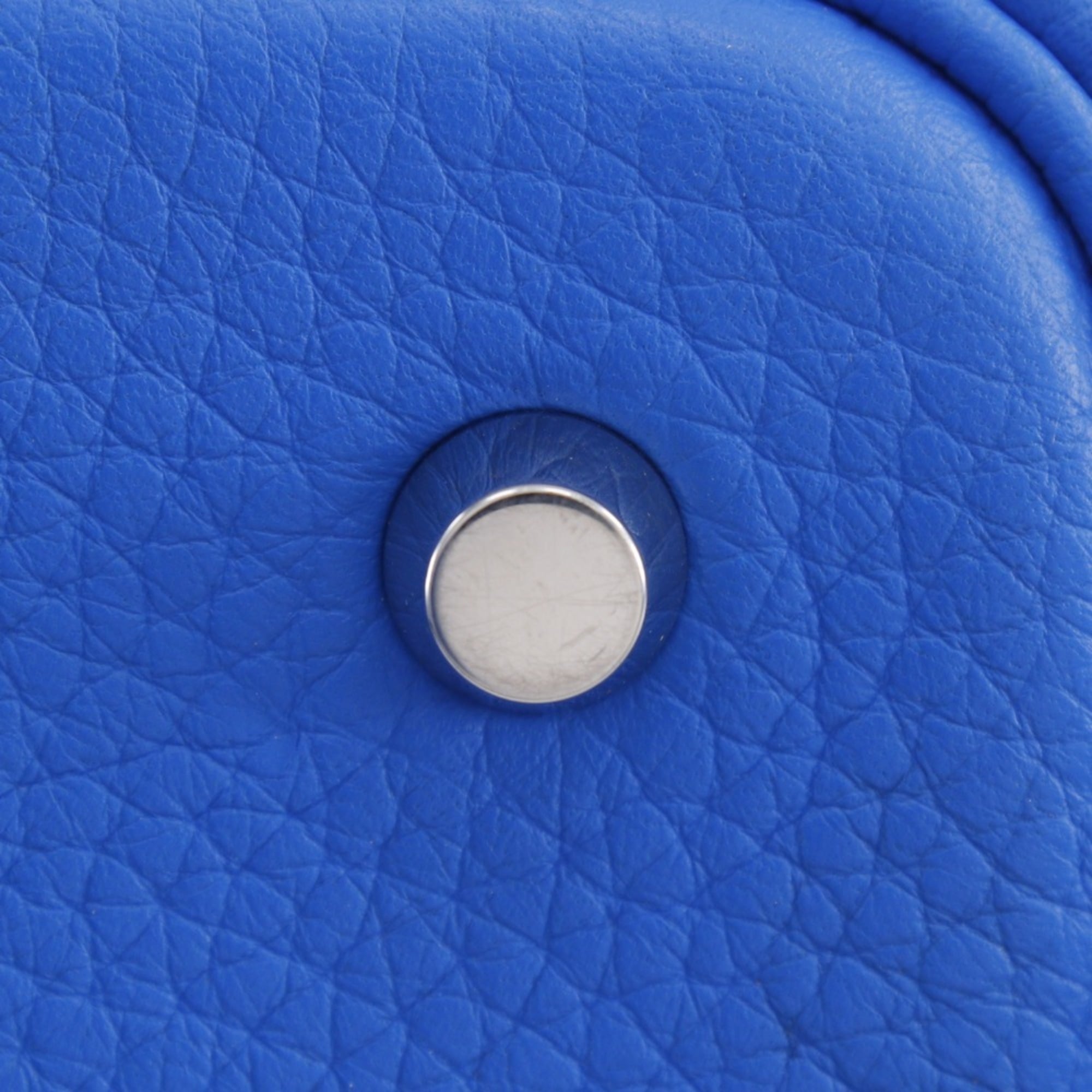 Hermes Picotin Blue Hydra Taurillon Clemence Leather Handbag (Pre-Owned)