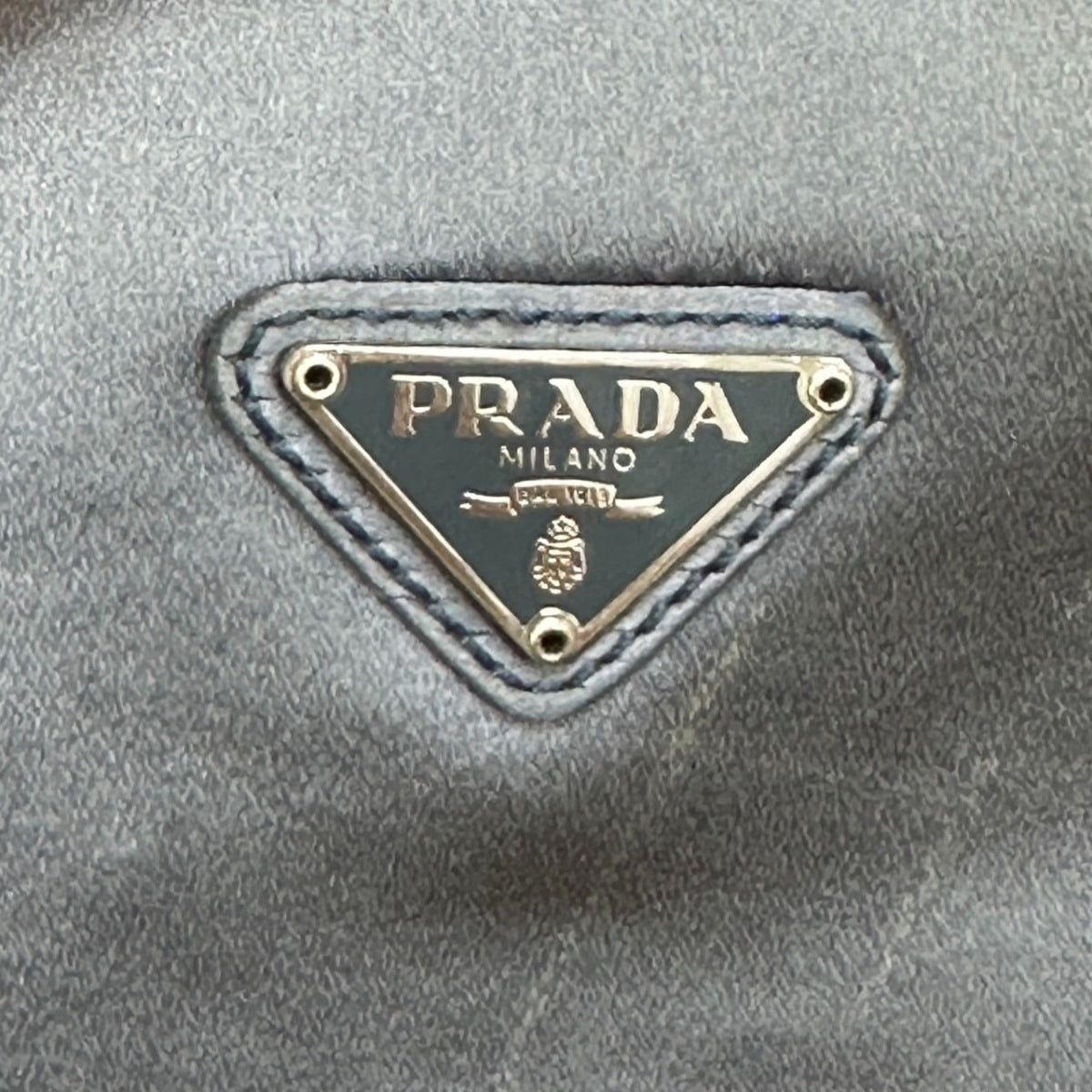 Prada Gray Satin Pochette Shoulder Bag (Pre-Owned)