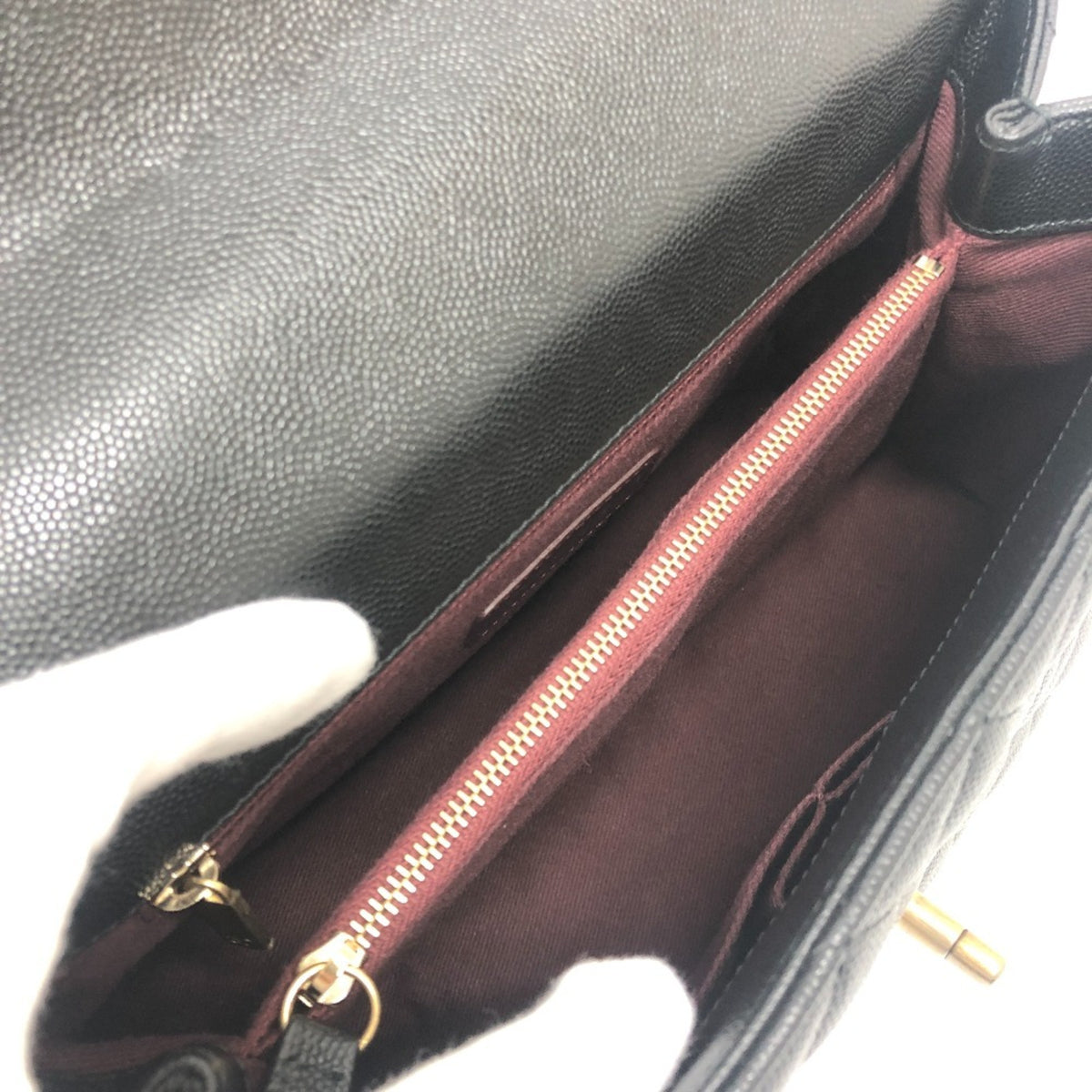 Chanel Matelasse Black Grained Calfskin Handbag Shoulder Bag (Pre-Owned)
