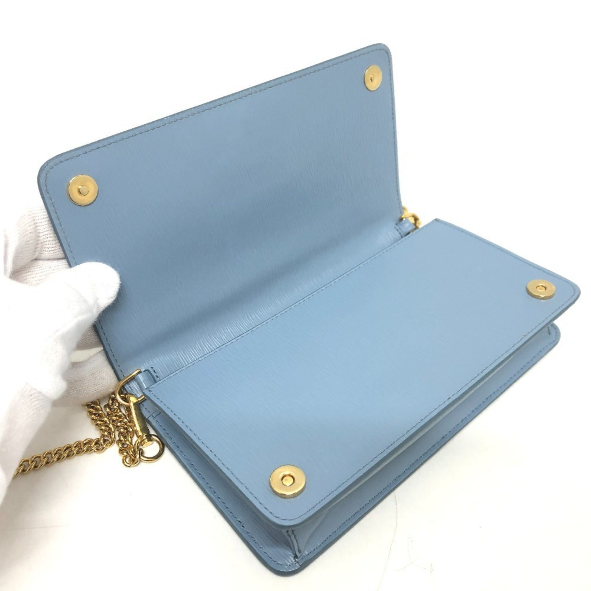 Prada Blue Leather Shoulder Bag (Pre-Owned)