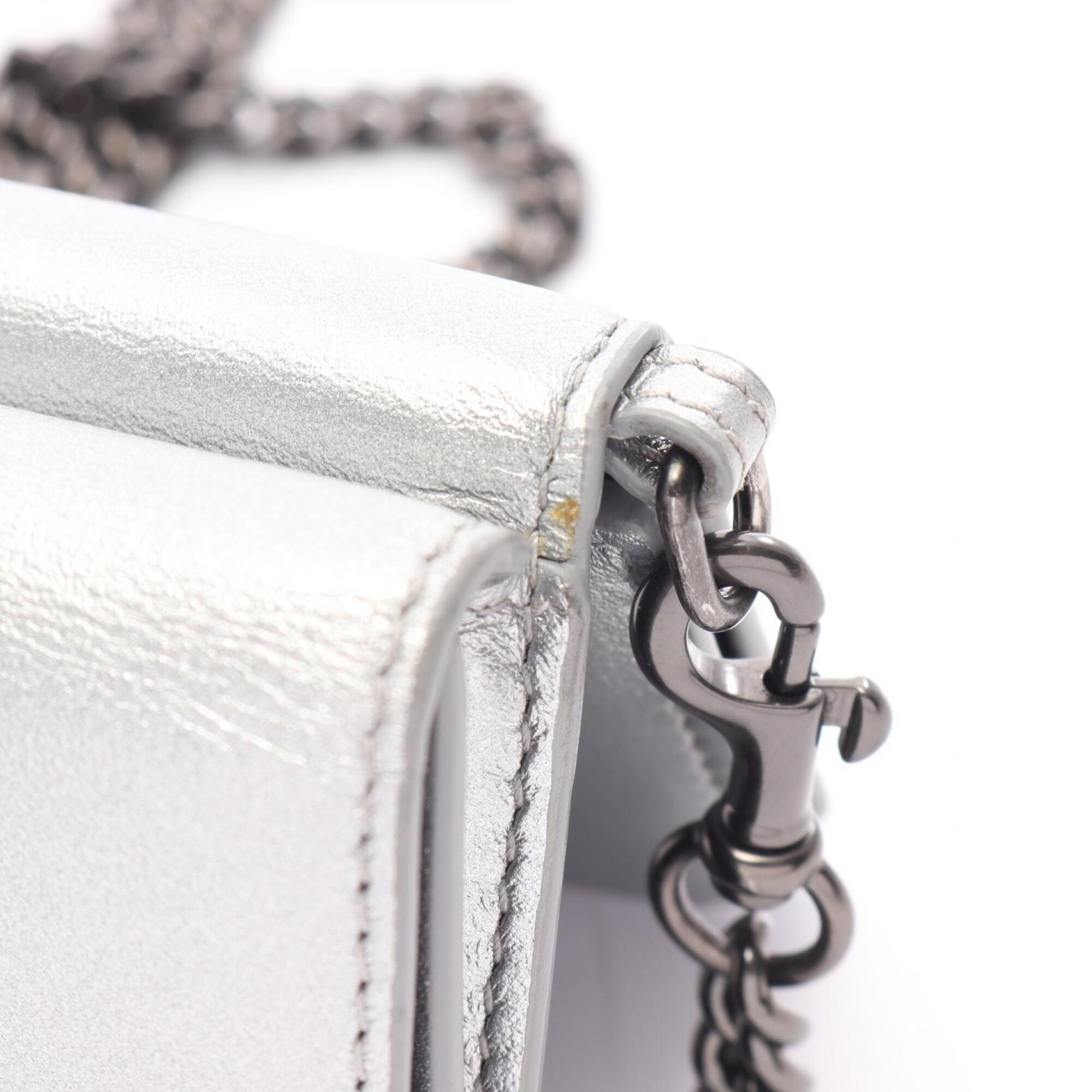 Balenciaga Silver Leather Chain/Shoulder Wallet (Pre-Owned)