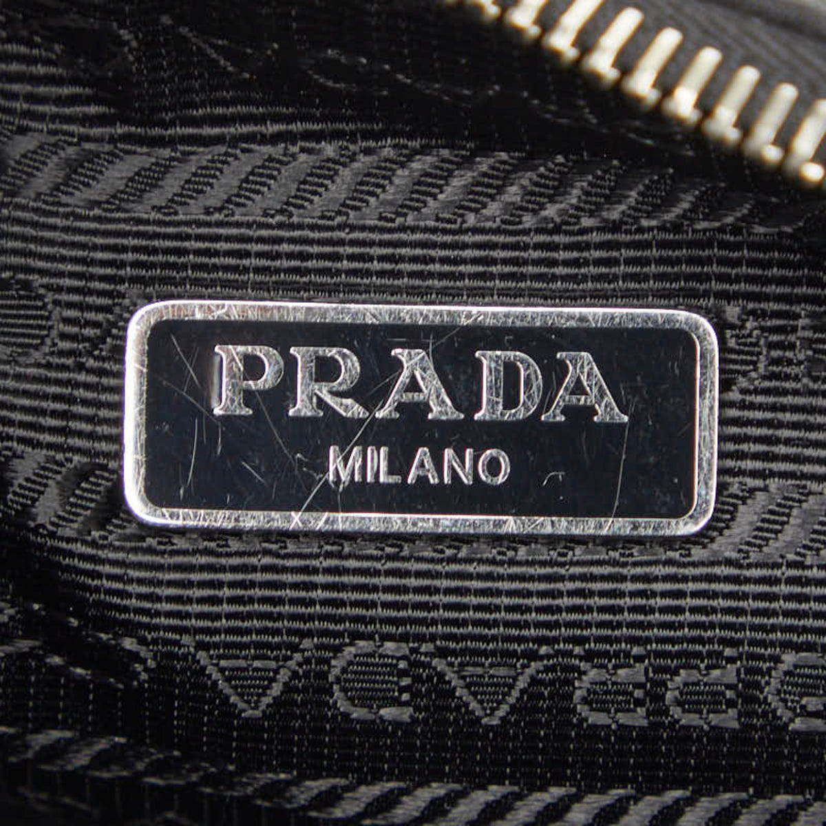 Prada Black Nylon Leather Handbag Shoulder Bag (Pre-Owned)