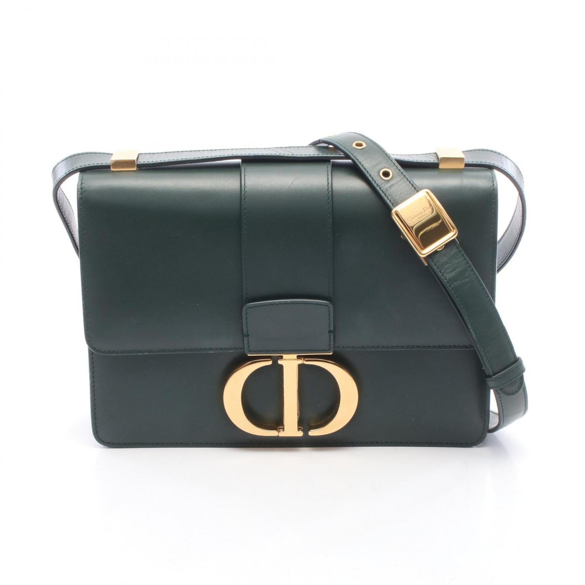 Christian Dior Green Leather Handbag Shoulder Bag (Pre-Owned)