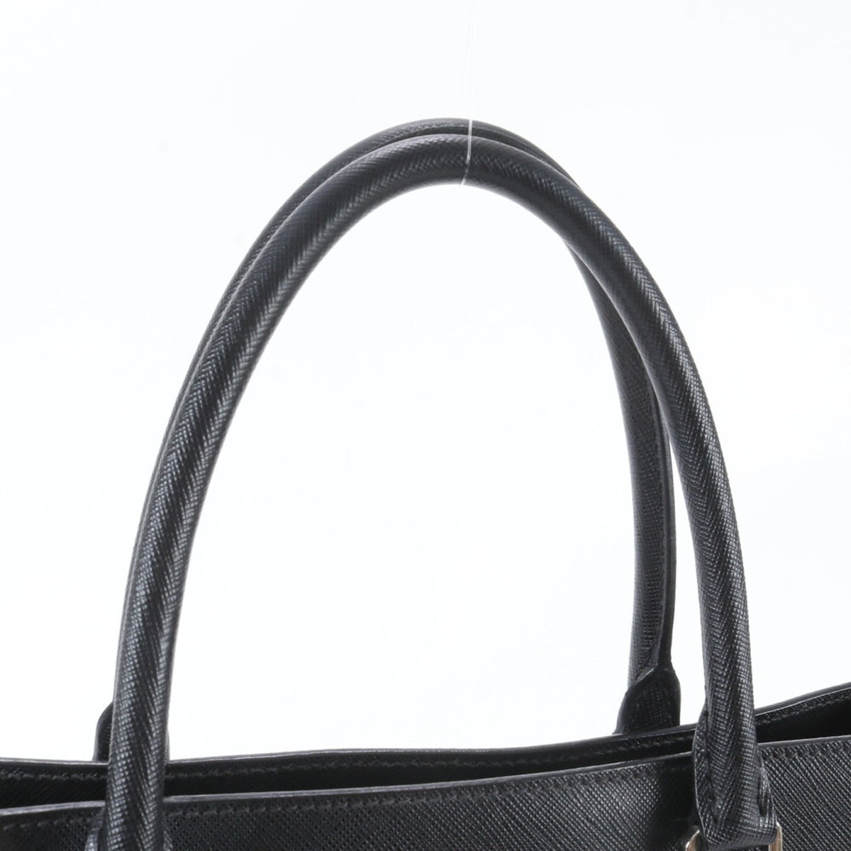 Prada Black Leather Shoulder Bag Tote Bag (Pre-Owned)